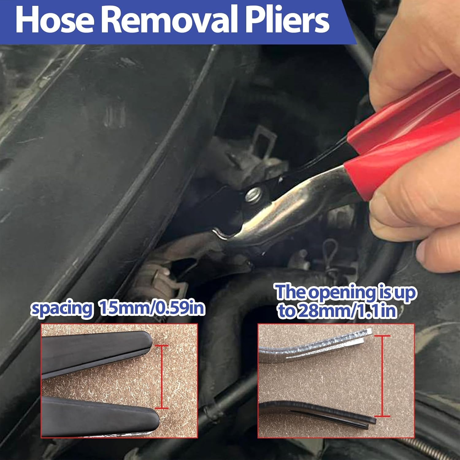 Hose Remover Pliers Assortment Kit, 4 Pcs Hose Remover Pliers Assortment Kit Including Fuel Filter Calipers, Hose Pipe Clamp, Clip Hose Removal Pliers, Spring Clamp Pliers