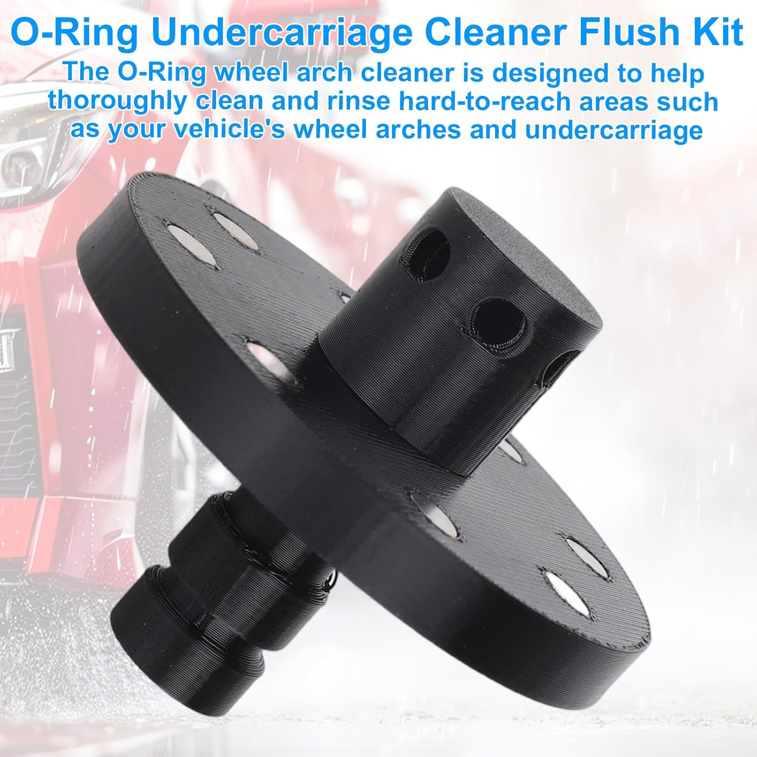 O-Ring Chassis Cleaner Flusher Kit, Black Magnetic Chassis Flusher Kit with 360&deg; Spinning Nozzle for Trucks Cars SUV