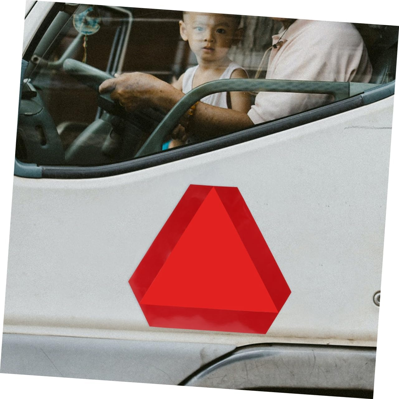 2Pcs Slow Moving Vehicle Sign Triangle Safety Sign Reflective Slow Moving Car for Warning and Caution at Night Low Visibility Areas image number 2