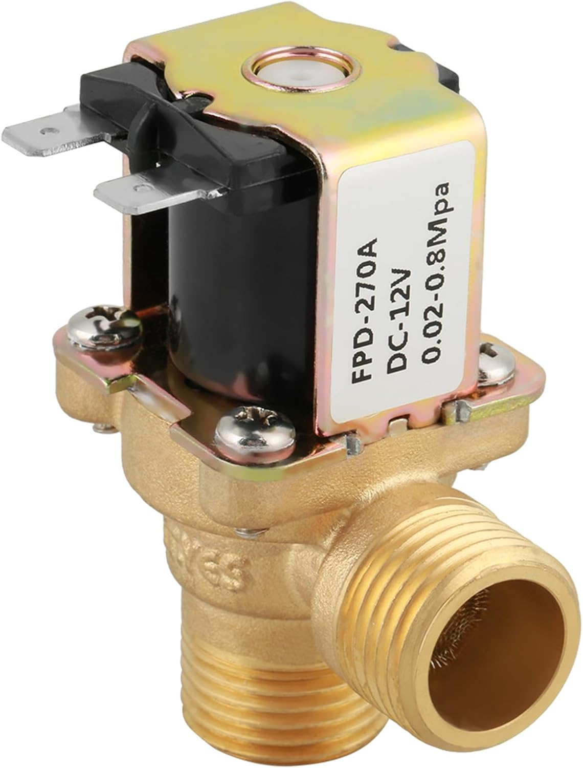 N/C Water Inlet Valve,Dc 12V DN15 G1/2 Brass Electric Solenoid Valve Normally Closed Water Inlet Switch with Filter image number 4