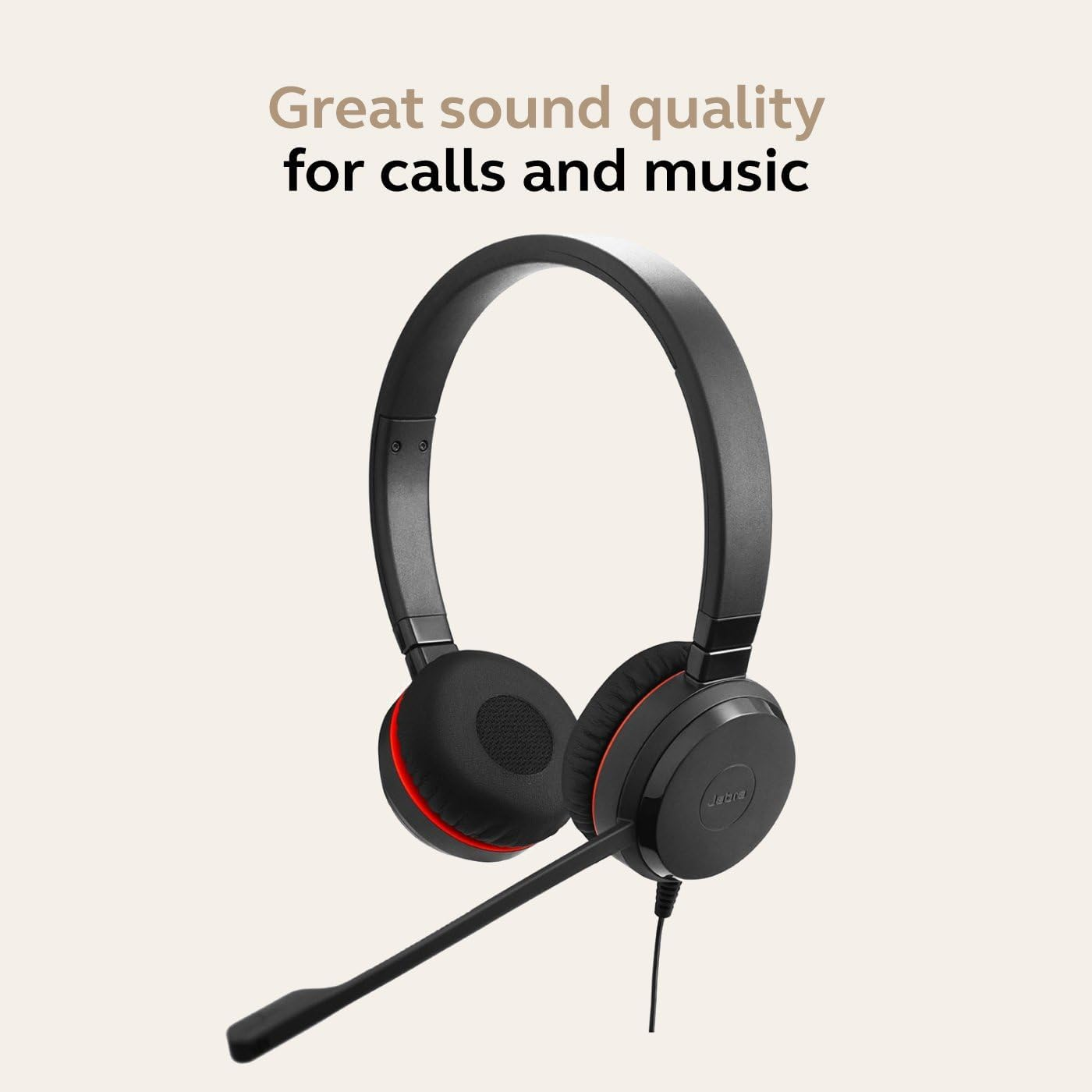 Jabra Evolve 20 SE Wired Headset - Advanced ANC in Microphone - Passive Noise Cancelling - Rich, Immersive Sound - UC Certified on Ear Wired Office Headphones with Mic - Latest USB C & a - PC & Mac image number 5