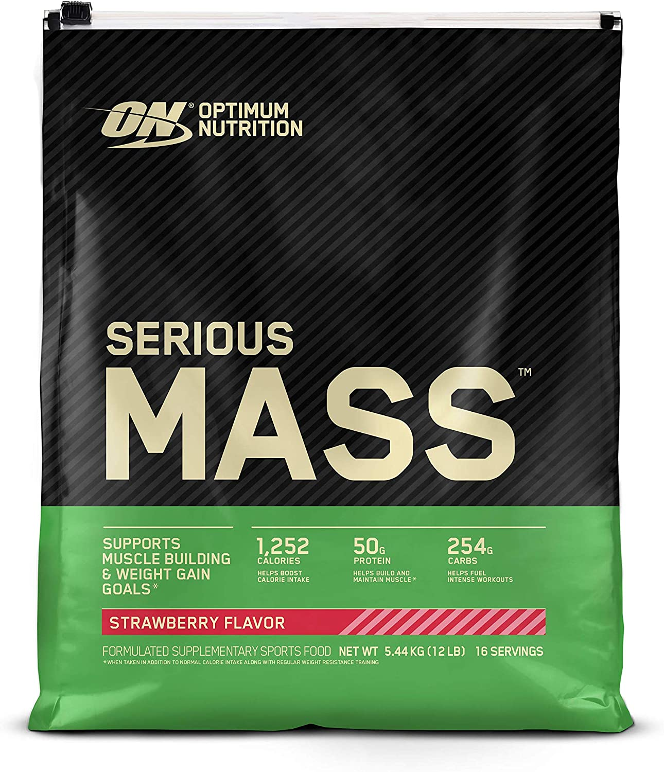 OPTIMUM NUTRITION Serious Mass Protein Powder Gainer, Strawberry, 5.44Kg image number 6