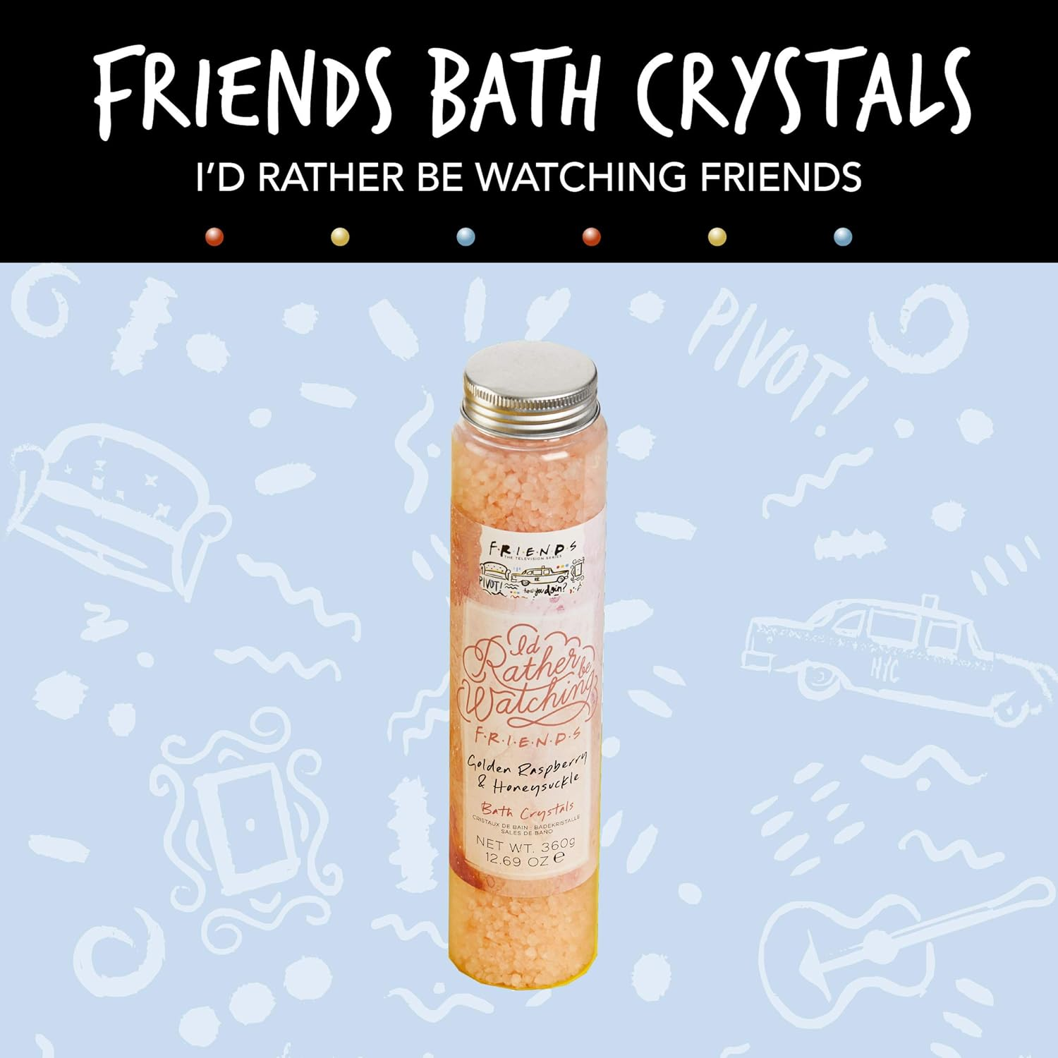 FRIENDS TV Show Bath Crystals 360G - Golden Raspberry and Honeysuckle Scented image number 1
