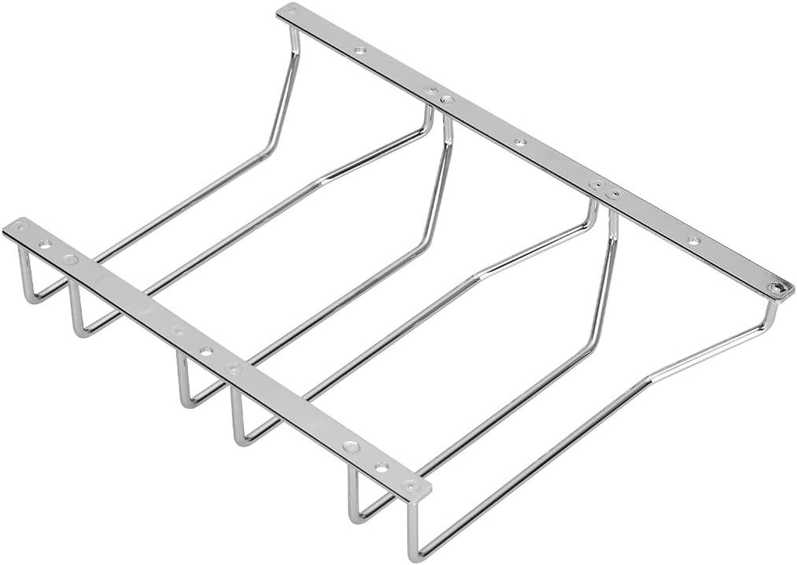 Dianoo Wine Glass Stemware Rack Holder Wine Glass Rack under Cabinet with Screws Chrome Finish 22CM 3 Rows image number 2