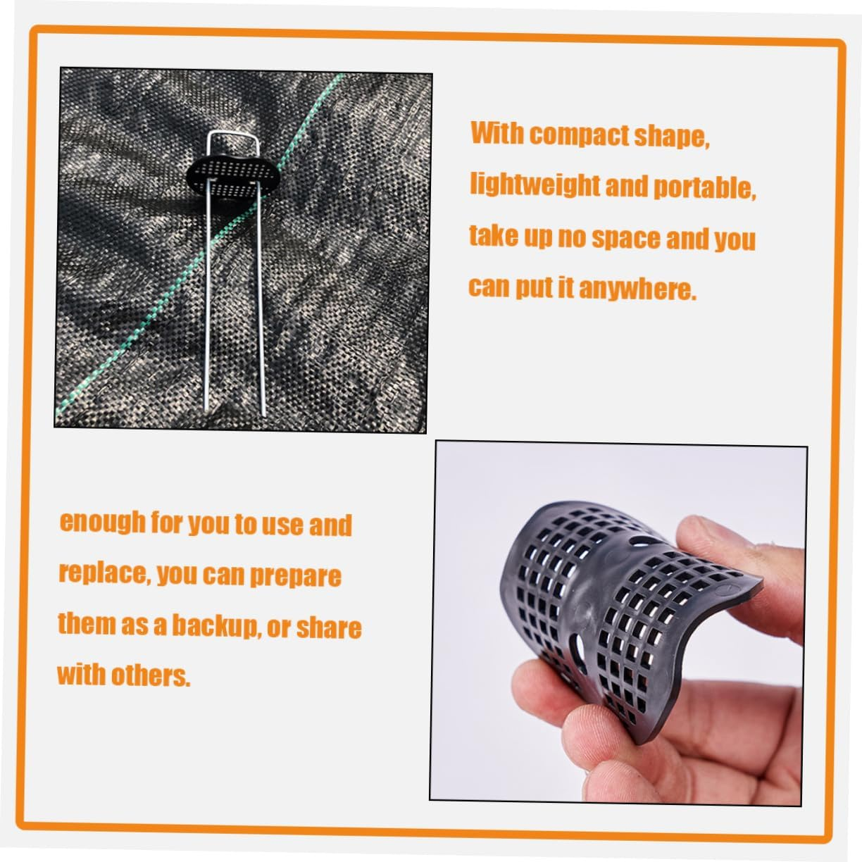 CIMAXIC 100Pcs Mulch Holder Gardening Pad Pad Gasket for Grass and Divider Heavy Duty Ground Anchor for Stakes image number 3