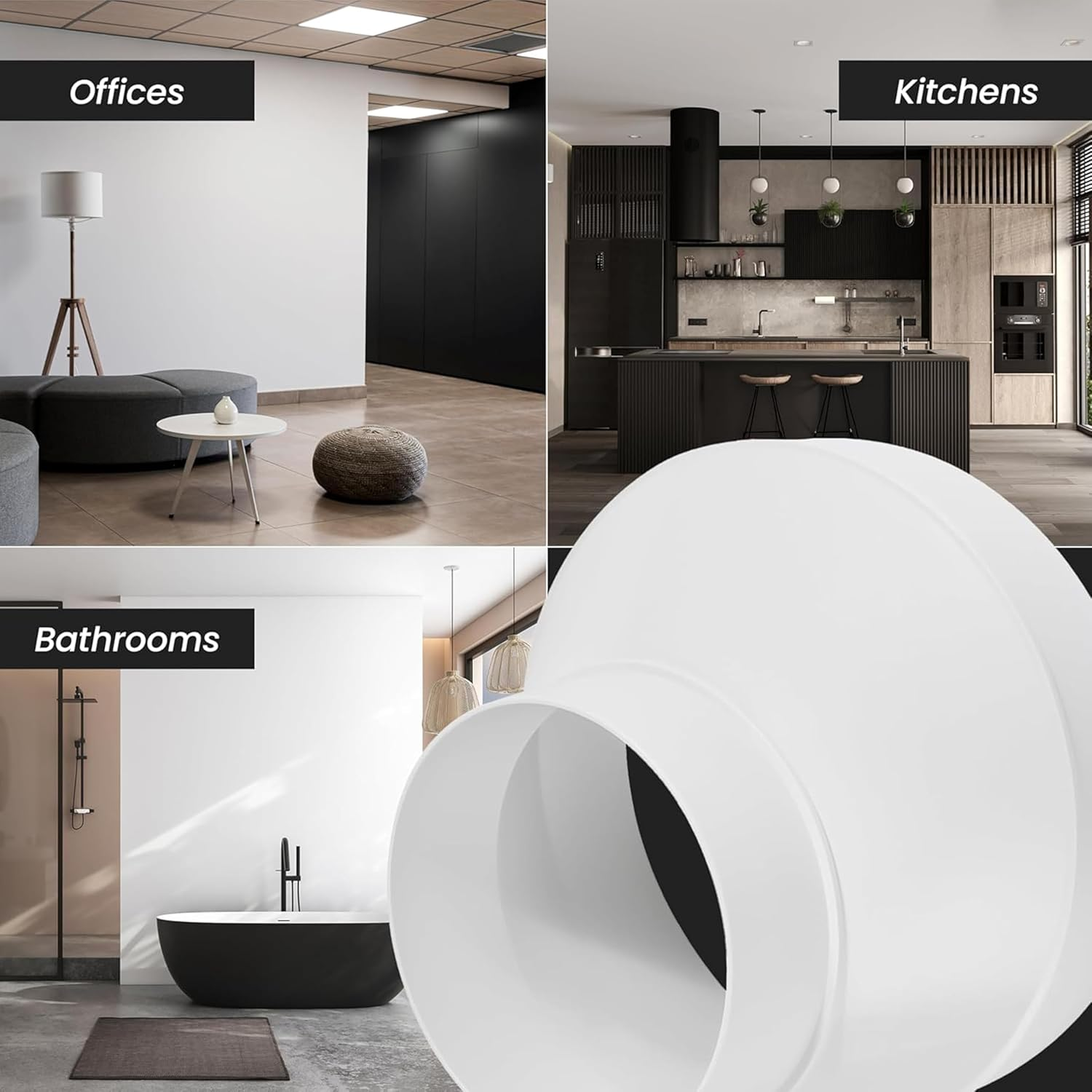 6-Inch to 4-Inch HVAC Duct Reducer Adapter,Premium Quality Air Ducting Increaser Connector for Inline Fan Ventilation System, Blower Exhaust & Grow Room Tent&mdash;Durable Transition Fitting image number 1