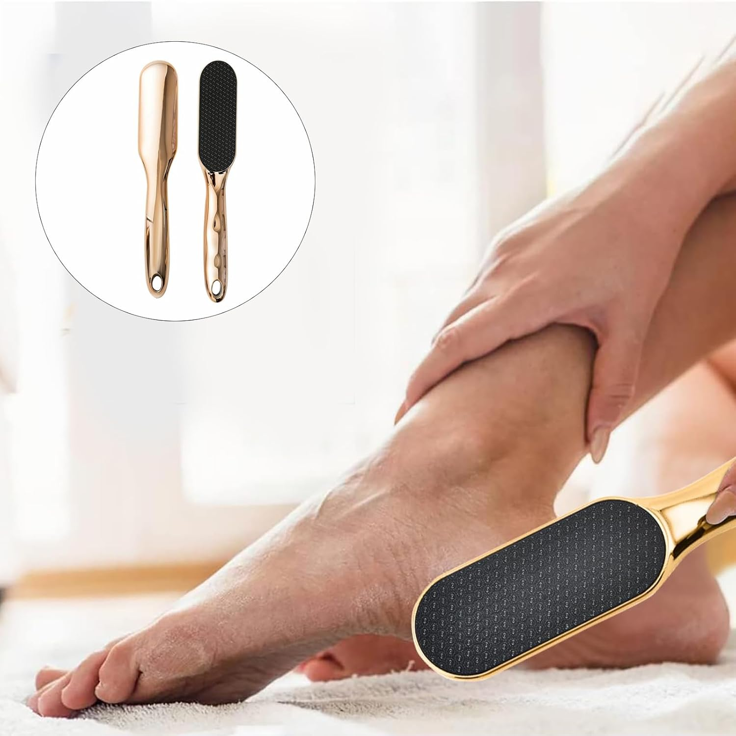 Yamobi Callus File Foot Scrubber Made of Wood, Callus File for Hardened or Dry Skin Foot Scrubber, Foot File and Callus Scraper for Smooth Feet, Callus Removal image number 5