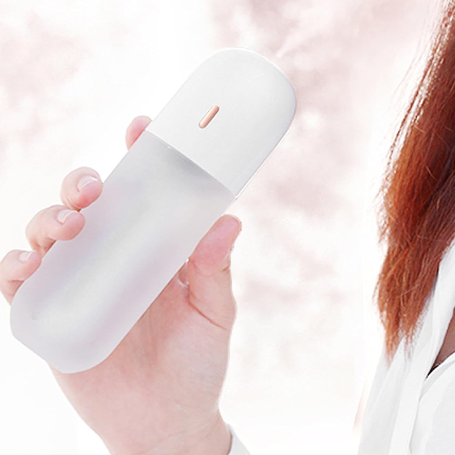 Mini Portable Humidifier, USB Rechargeable Small Humidifier 100Ml Cool Mist Humidifier, Quiet Humidifier Wand, Travel Personal Humidifier, Small Air Humidifier for Office, - Pink image number 4