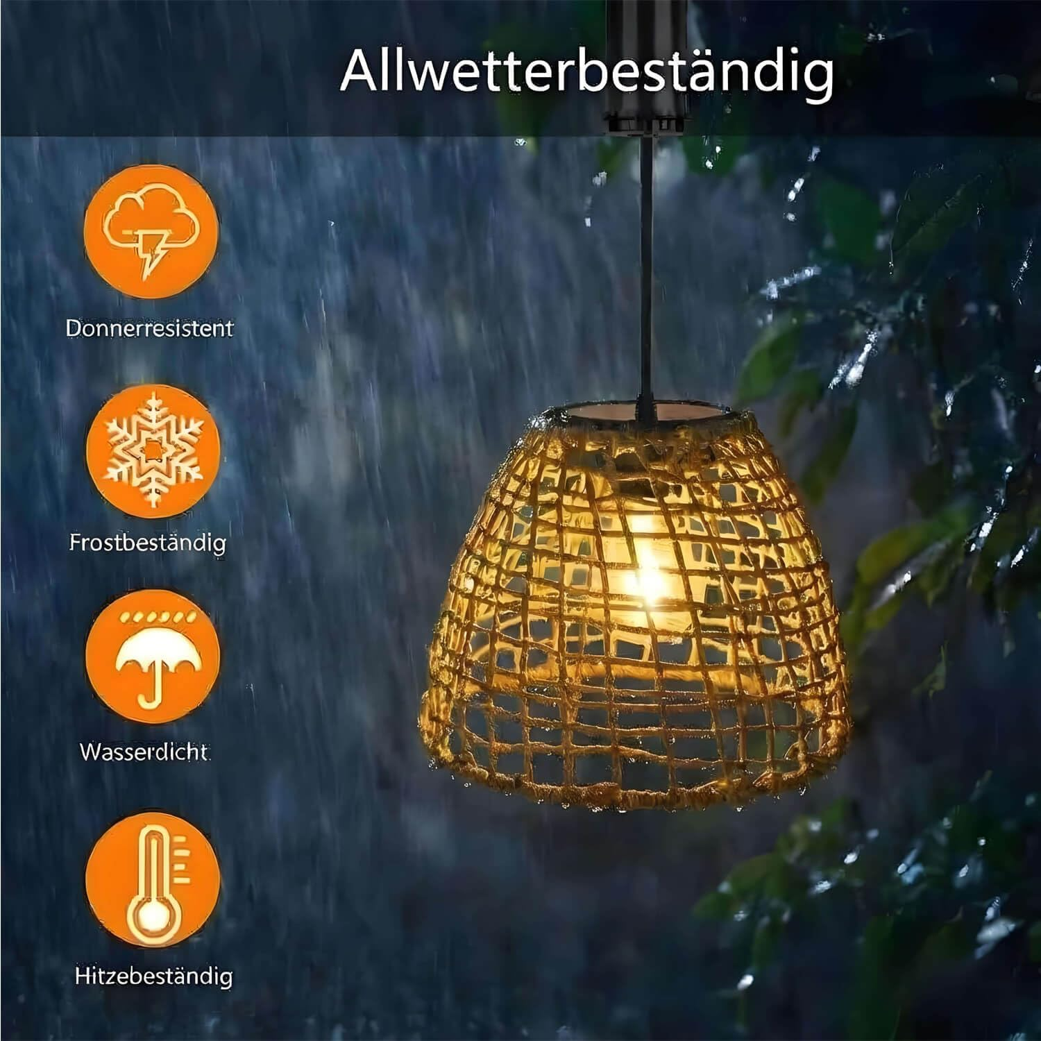 Pearlstar Hanging Lamp with Battery, Battery Operated Rattan Lamp, Hanging 6 Hour Timer, Outdoor Indoor Ceiling Light, Lantern Pendant Light for Patio, Garden, Patio, Living Room, Dining Table image number 6