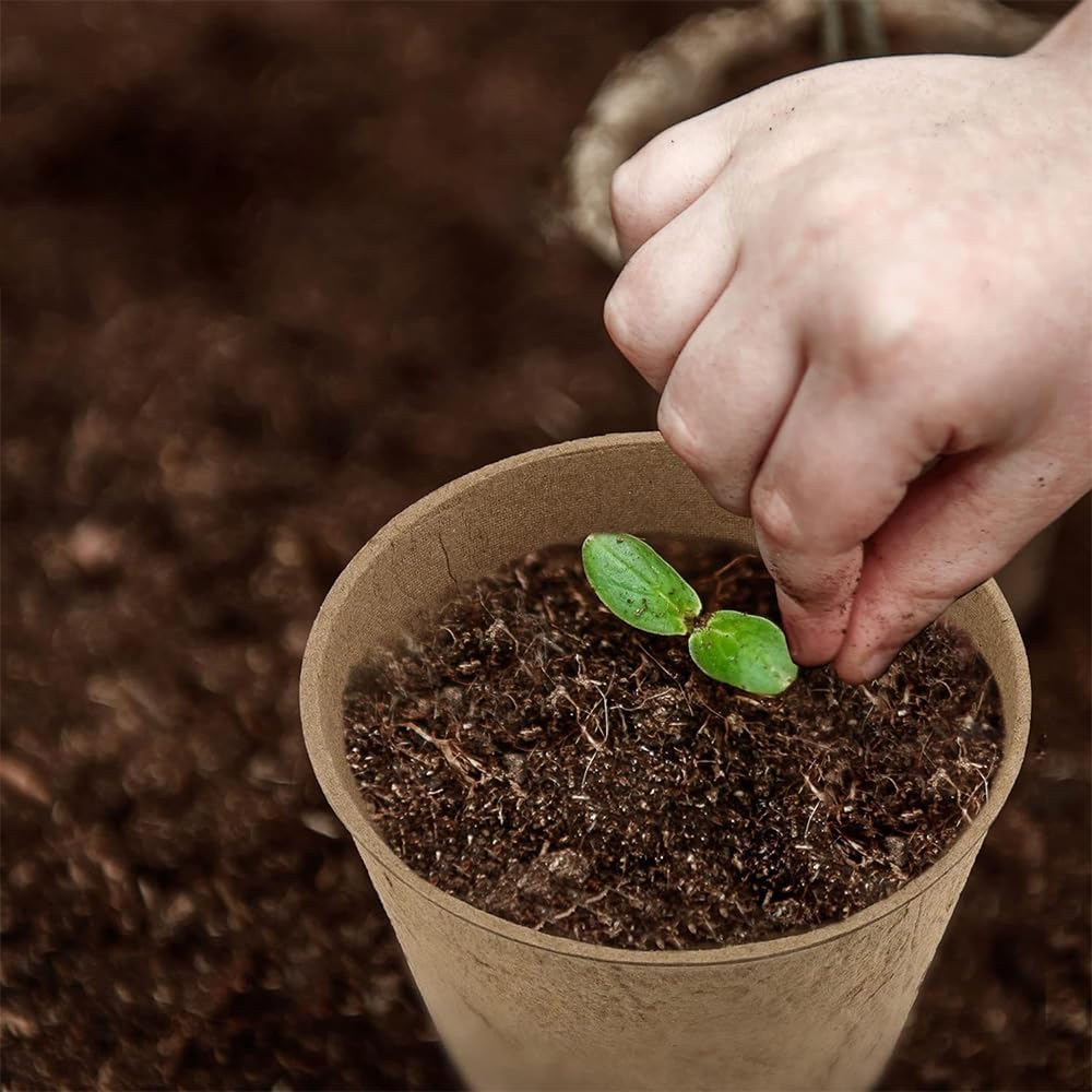 100 Pcs 8CM Seed Starter Pots, Organic Planting Peat Pots for Garden Seedling, Eco-Friendly and Biodegradable Seedling Pots for Seed Germination