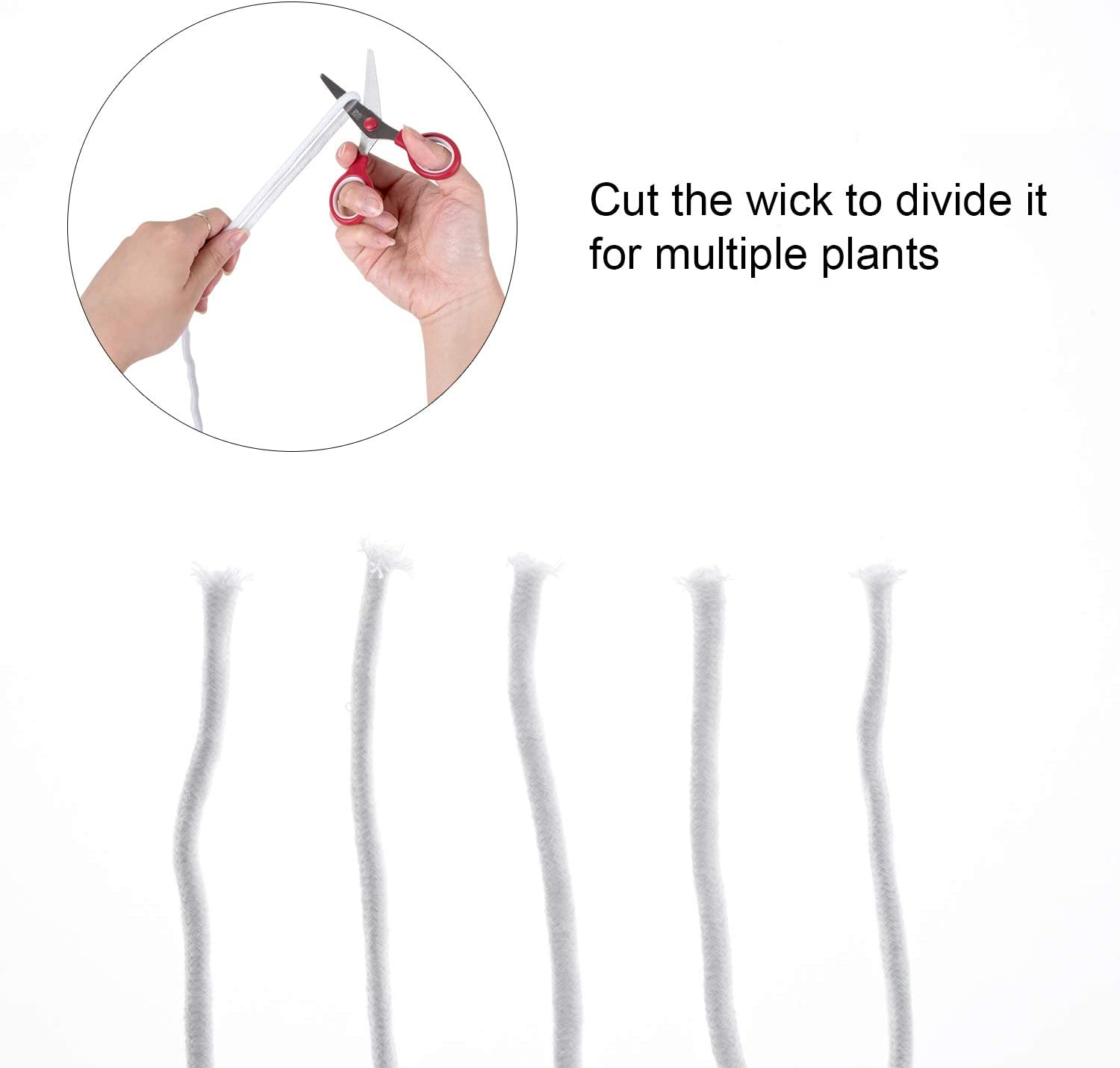 200 Feet Self Watering Wick Cord for Vacation Self-Watering Planter Pot DIY Automatic Watering Device System Potted Plant Sitter Auto Drip Irrigation Waterer to Water African Violet Cotton String Rope