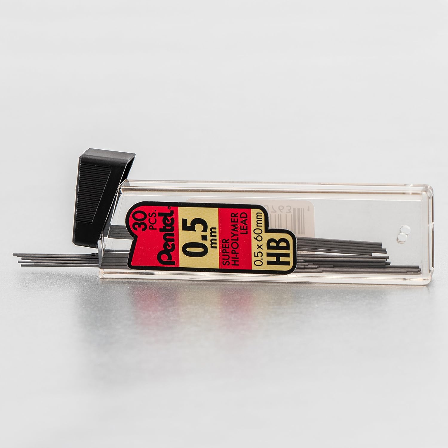 Pentel Super Hi-Polymer Refills, 0.5 Mm Fine, HB, 180 Pieces of Lead (C25BPHB6) image number 4