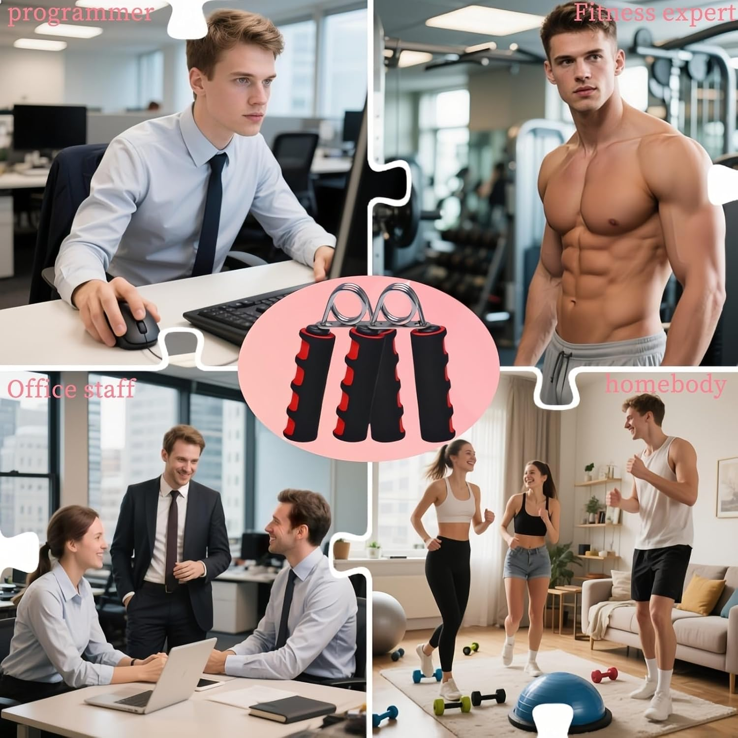 Ryandesign - Grip Strengthener Set - 2 Pack Soft Foam Hand Exerciser for Arthritis Relief, Carpal Tunnel and Strength Training, Portable Grip for Men, Women image number 4