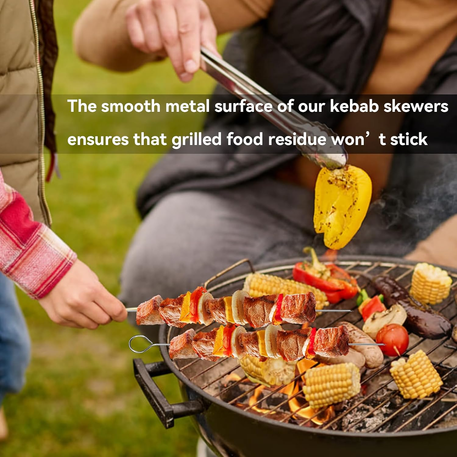 20 PCS BBQ Metal Skewers Stainless Steel, 7.87"/20Cm Food-Grade Metal Kebab Skewers for Kebabs, Grilling, Oven, and BBQ - Durable & Reusable