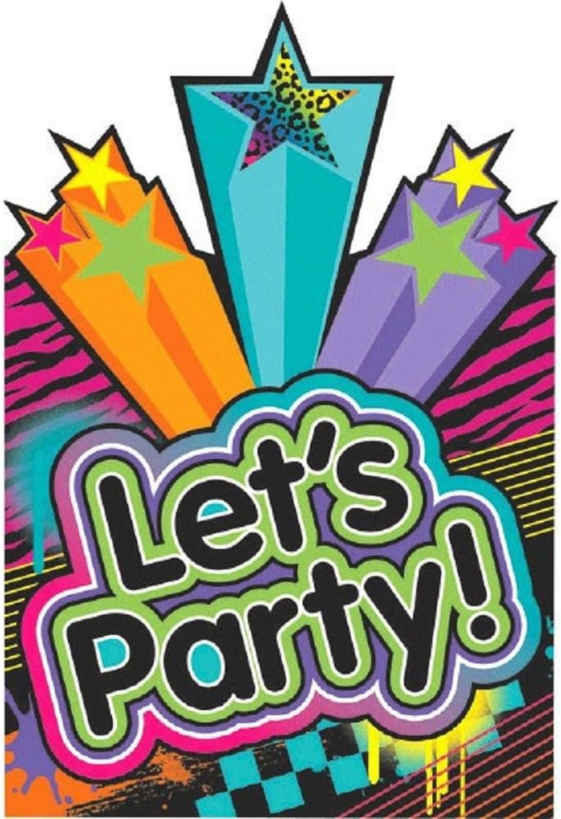 Amscan Totally 80'S Postcard Invitation