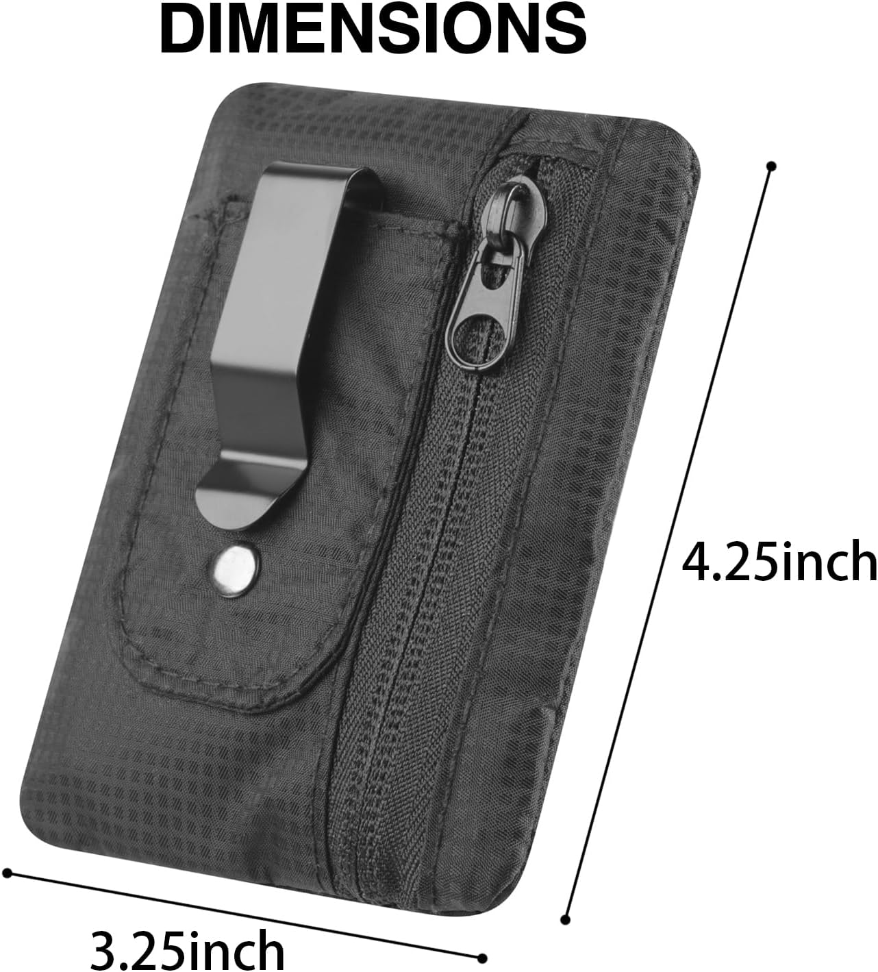 KOSMCCO RFID Blocking Clip Stash Pocket, Compact Hidden Travel Belt Wallet for Cards & Cash - Slim Pickpocket-Proof Design for Everyday Carry, Black