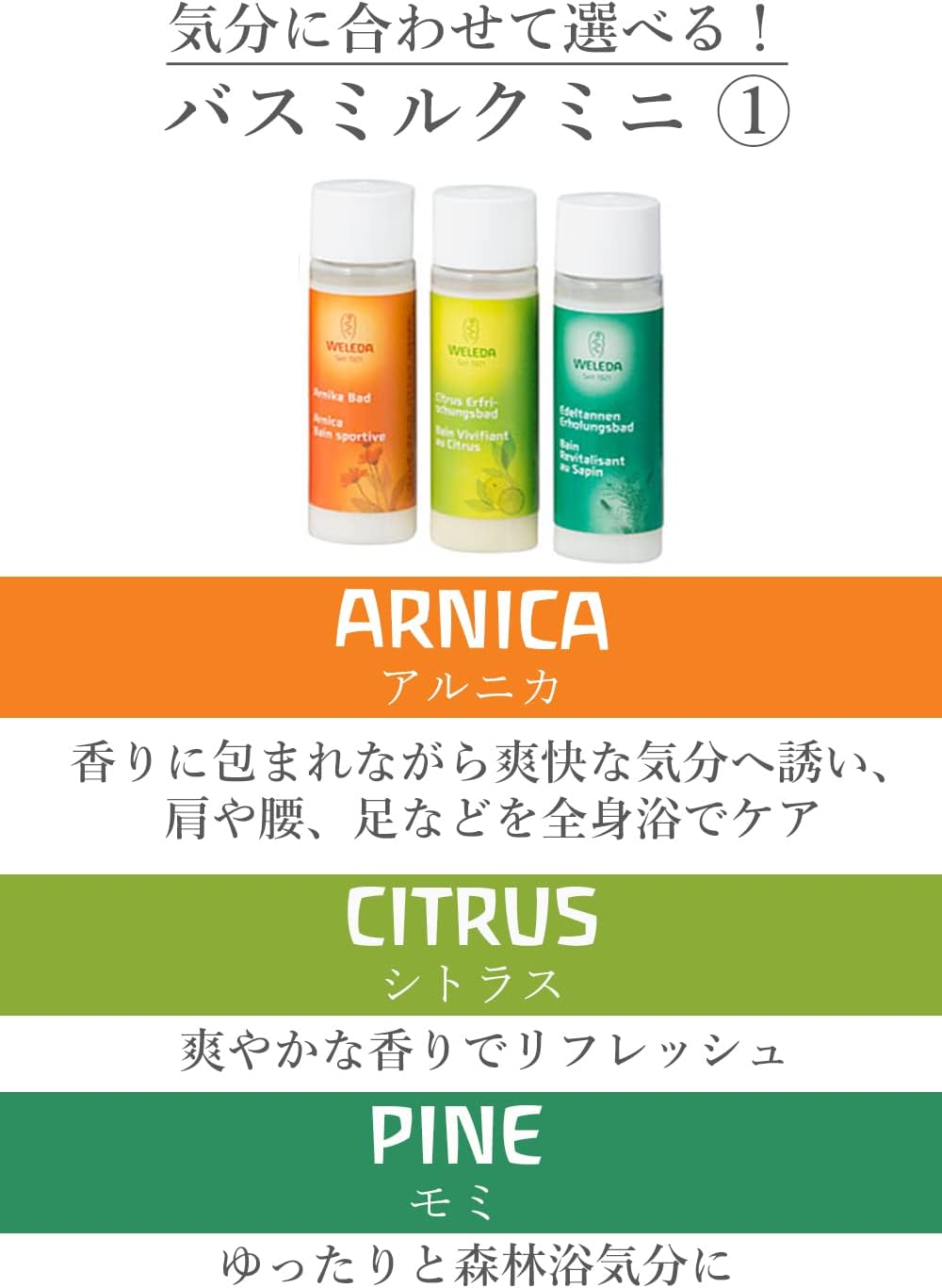 Weleda Bath Milk, Mini Set, N, Bath Cosmetics, Assorted Type, Gift, Trial, Bath Time, Lavender, Rosemary, Arnica, Citrus, Fir, Naturally Derived Ingredients, Organic image number 4