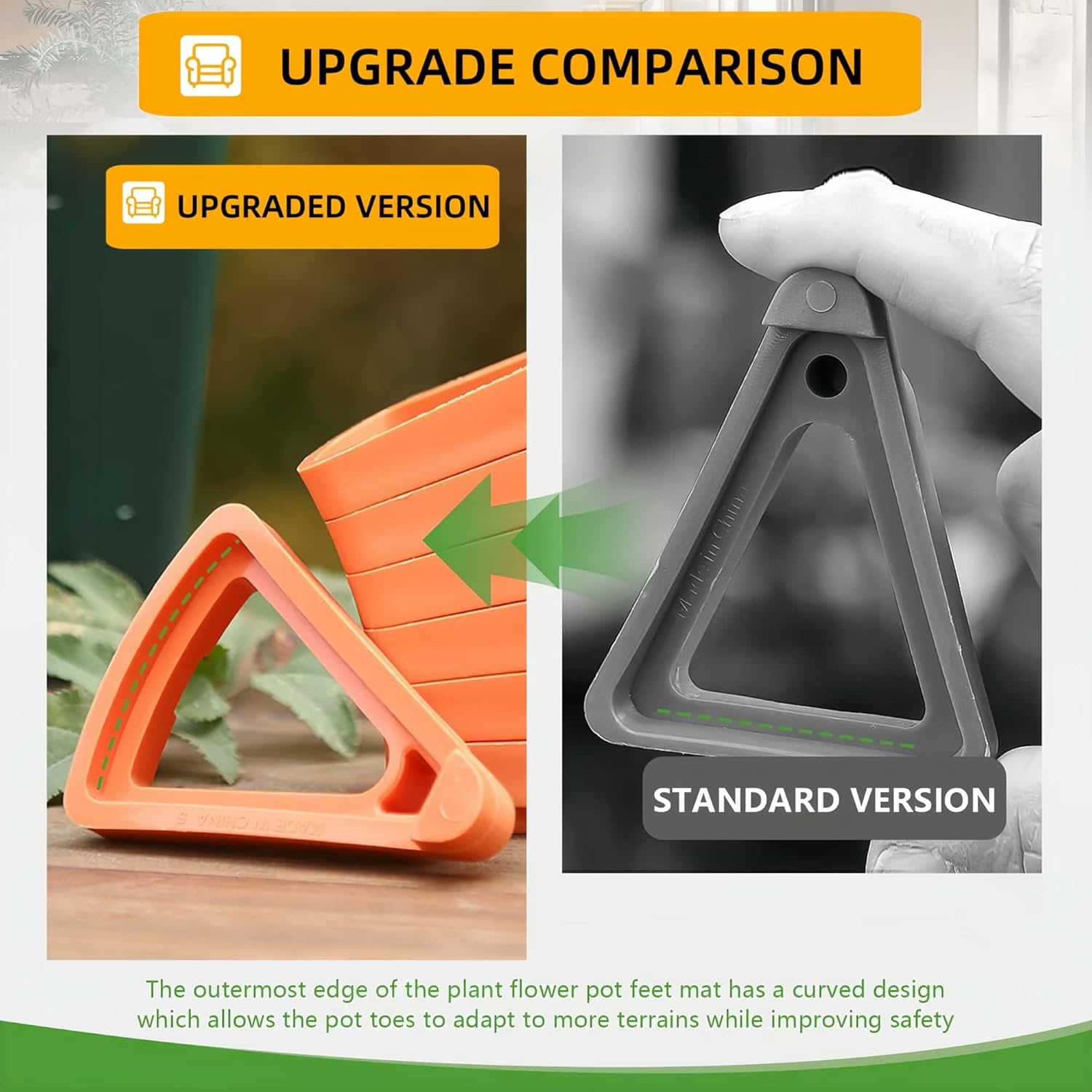 HOLADAWN 12 Pack Invisible Flower Pot Feet, Plant Pot Risers for Indoor & Outdoor, Pot Toes Stand for Small to Large Planters Use image number 3