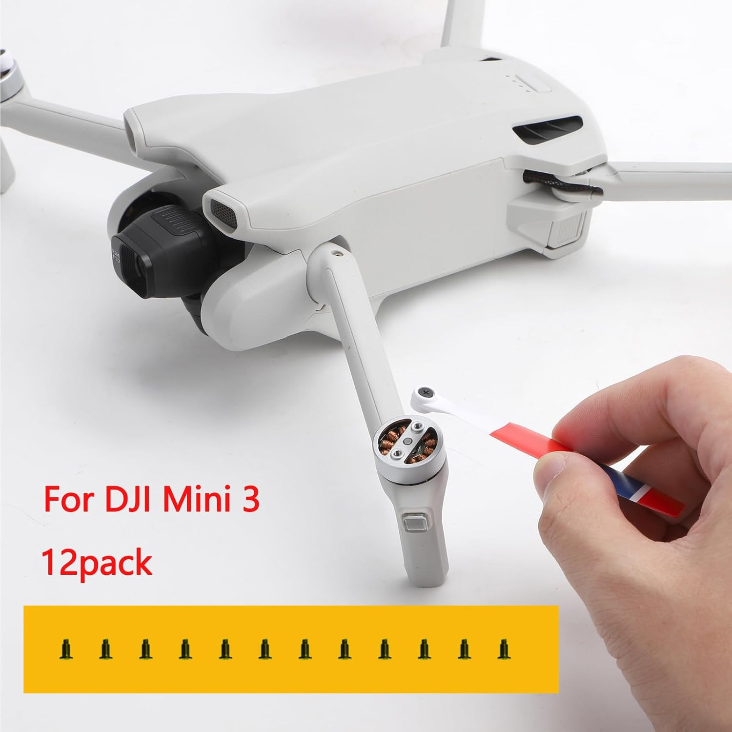 For DJI Mini 3 Propeller Screw Pack Kit, with Screwdriver, Propellers Repair Parts Replacement Spare Parts for DJI Mini 3 Accessories (12Pack) image number 2