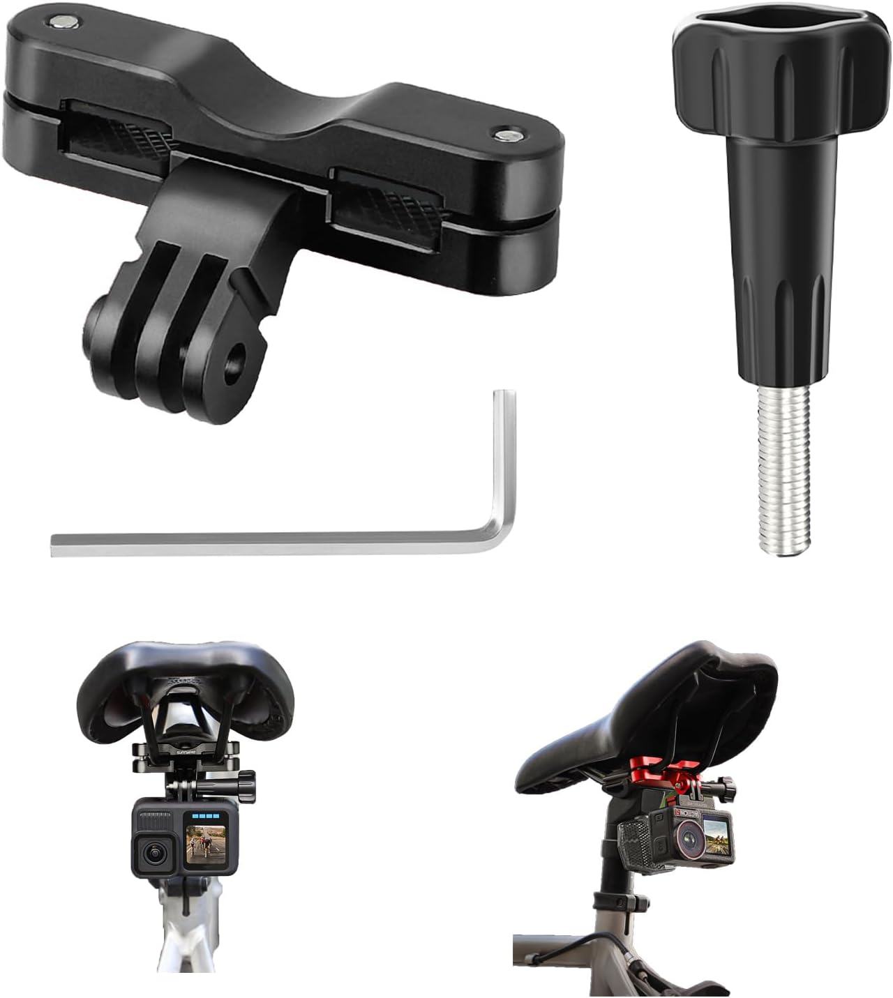 Fututech Bike Seat Mount for Action Camera Mount for Gopro 13/12/11/10/9 Saddle Mount for DJI Osmo Action 5Pro/4/3 for Insta360 Ace Pro 2/Pro Accessories (Black) image number 5