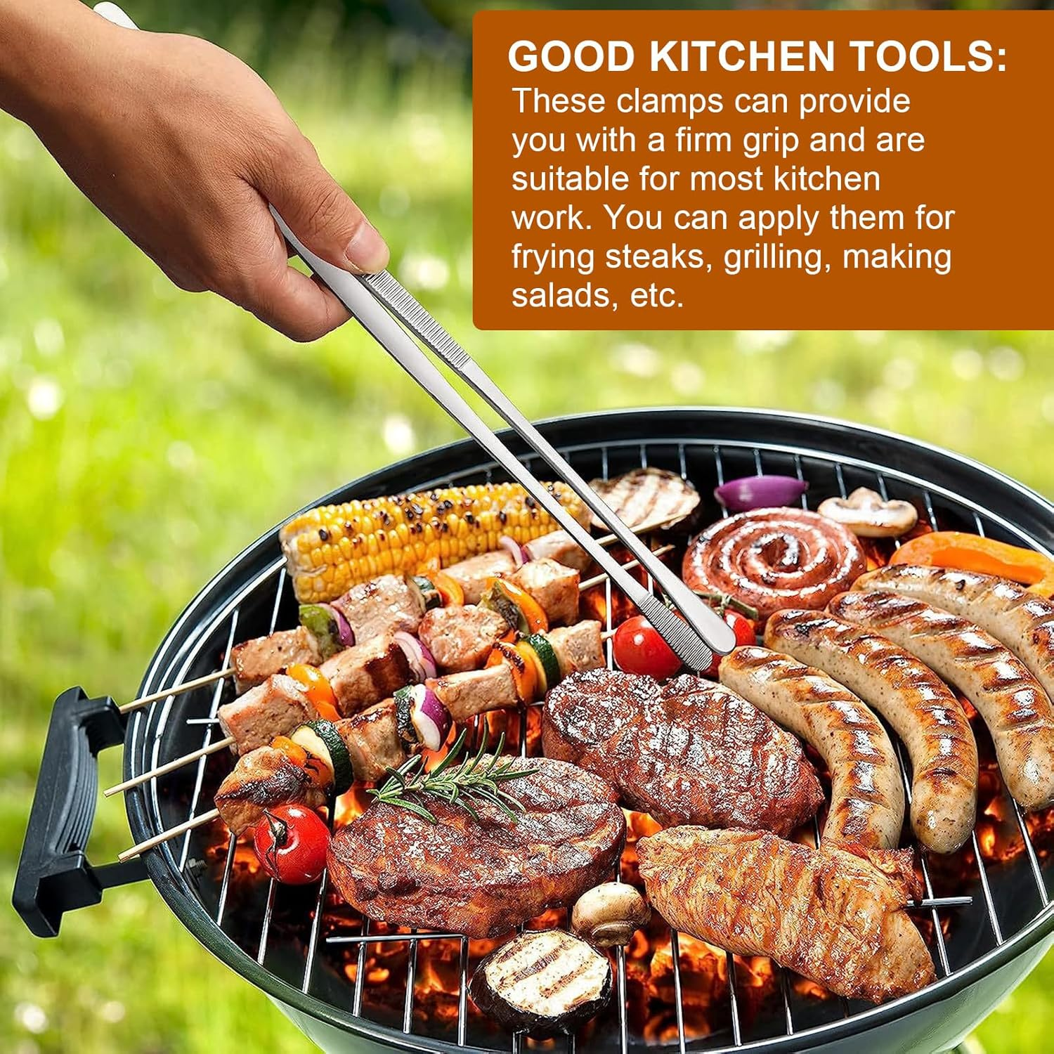 6 Pcs Cooking Tweezers, Multifunctional Stainless Steel Kitchen Tweezer Set, Professional Chef Tweezers for Cooking, Plating, Sea Food, BBQ, Multi-Use（12 in and 6.3 in ） image number 4