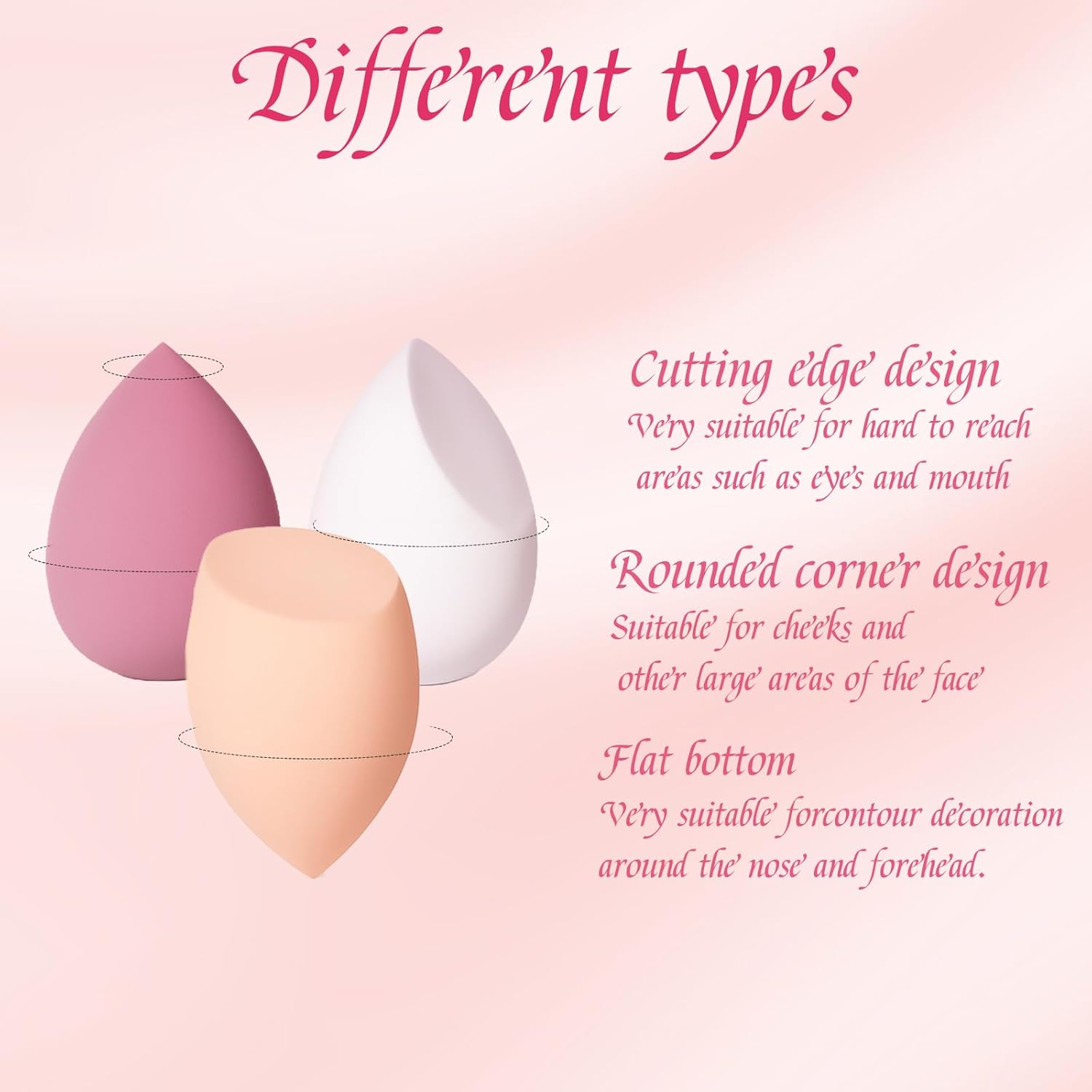 8 Pcs Beauty Blender, Makeup Sponge Set for Foundation and Powder Application, Professional Beauty Sponge with Multiple Shapes, Travel-Friendly image number 1