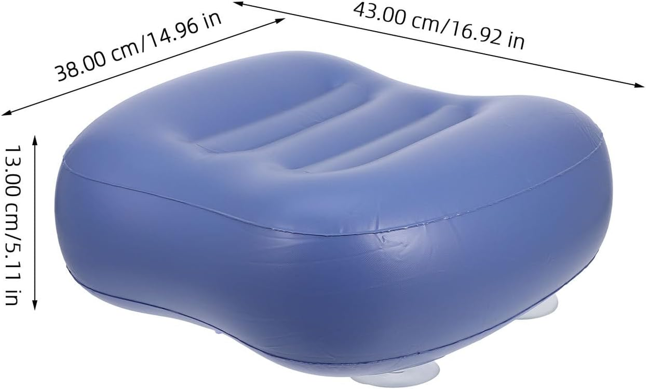Ipetboom Bathtub Cushion Pillow - 1Pc Inflatable Tub Suction Pillow for Hot Tub Comfortable Headrest Portable Bath Relaxing Spa Seat Pad - 43X38X13Cm image number 4