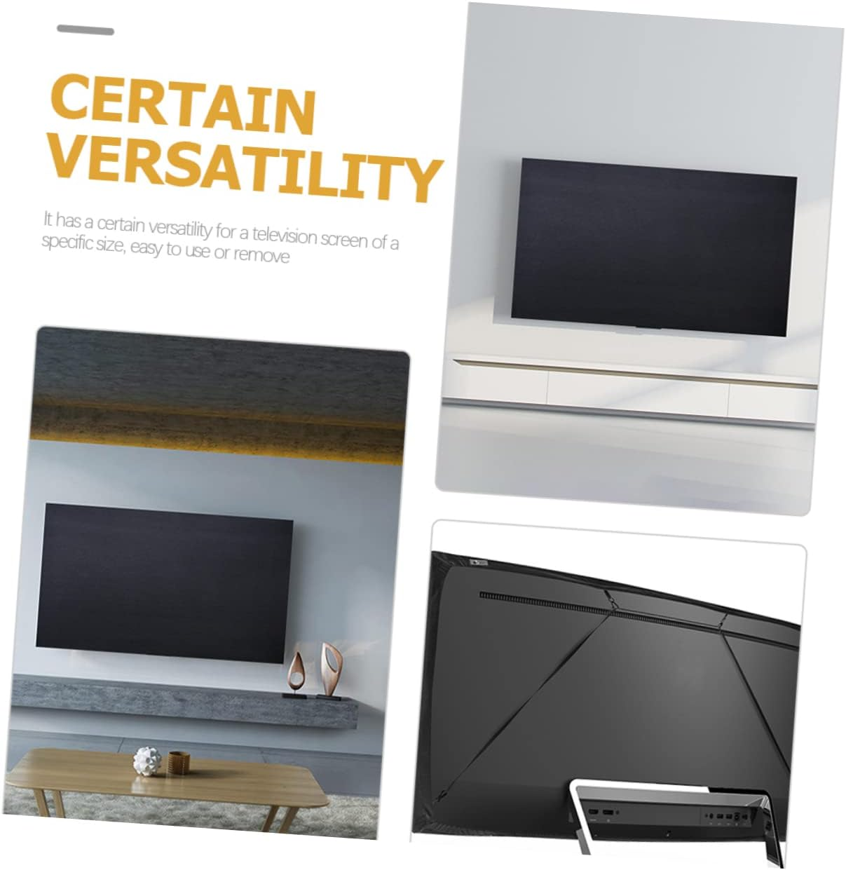 KONTONTY Elastic Fabric Tv Dust Cover Weatherproof Monitor Cover for Tv Outdoor image number 2