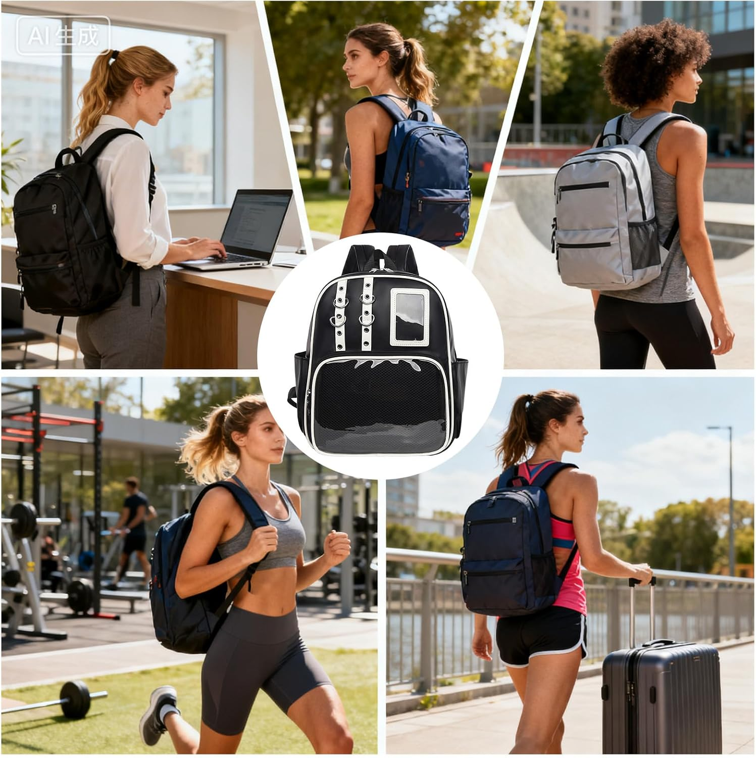 Gazocua PU Bag, Cute Badge Presentation Purse - Badge Presentation Purse - for Sports, Travel, Luggage, Hiking, Comic Con, Work, Fitness, Everyday and Outdoor Use, Black, Siehe Beschreibung - White On Black image number 7