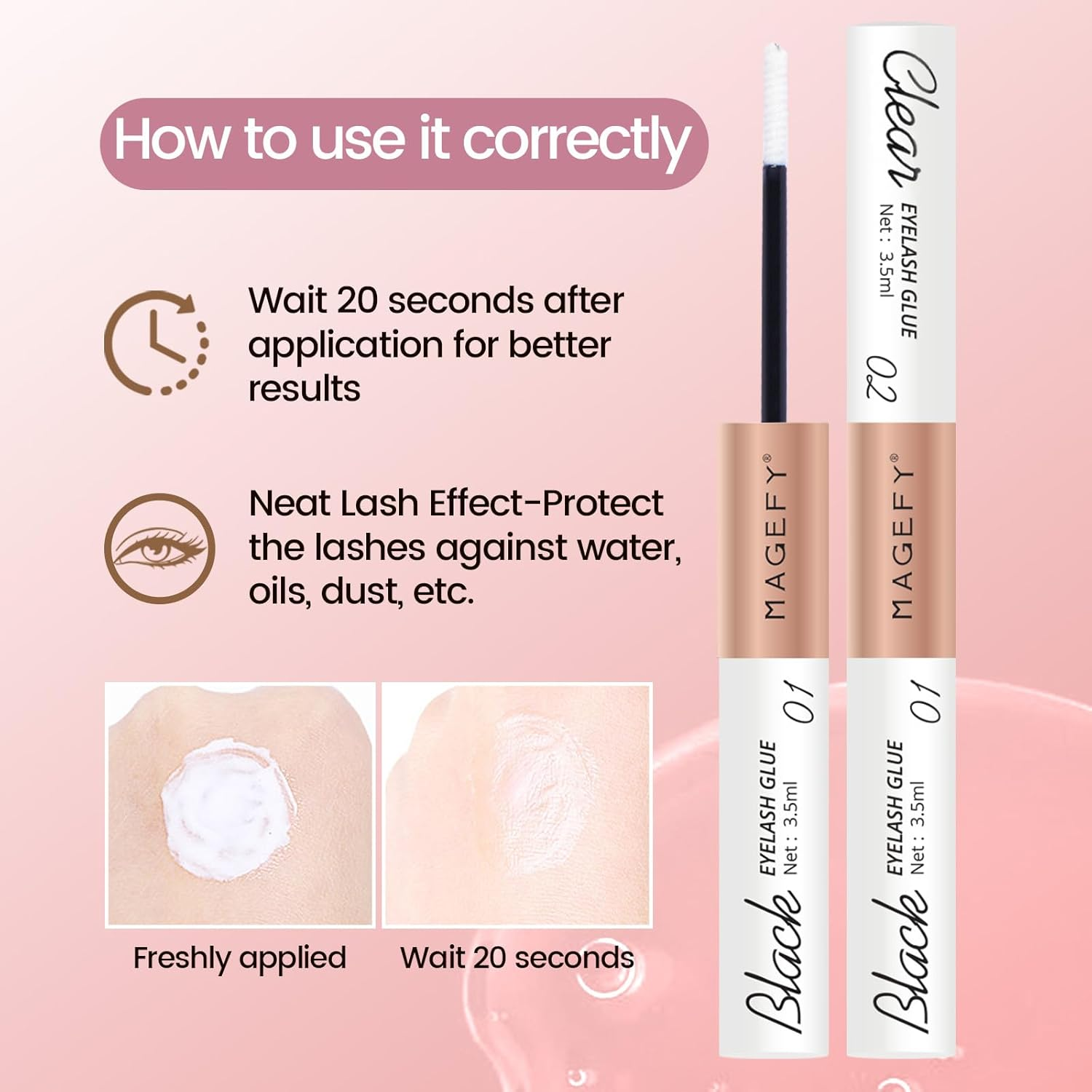 MAGEFY 240Pcs Lash Clusters Kit Eyelash Extension with Lash Bond and Seal Individual Lashes Easy to Apply at Home - 30P/9-16Mm image number 4