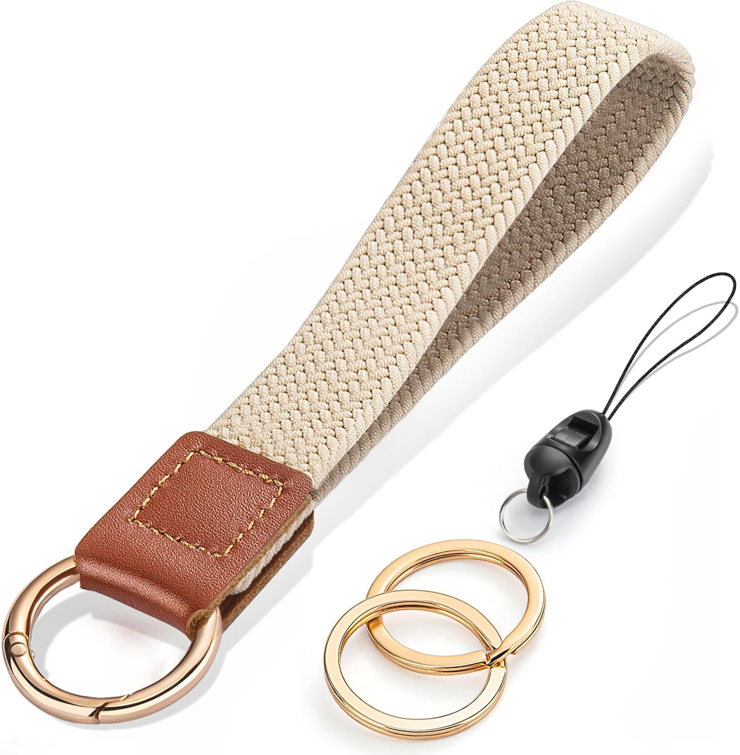 Enrfnox Wrist Lanyard, Stretchy Wristlet Keychain Lanyards, Cute Key Lanyard for Women Men, Short Key Chain for Car Keys image number 6