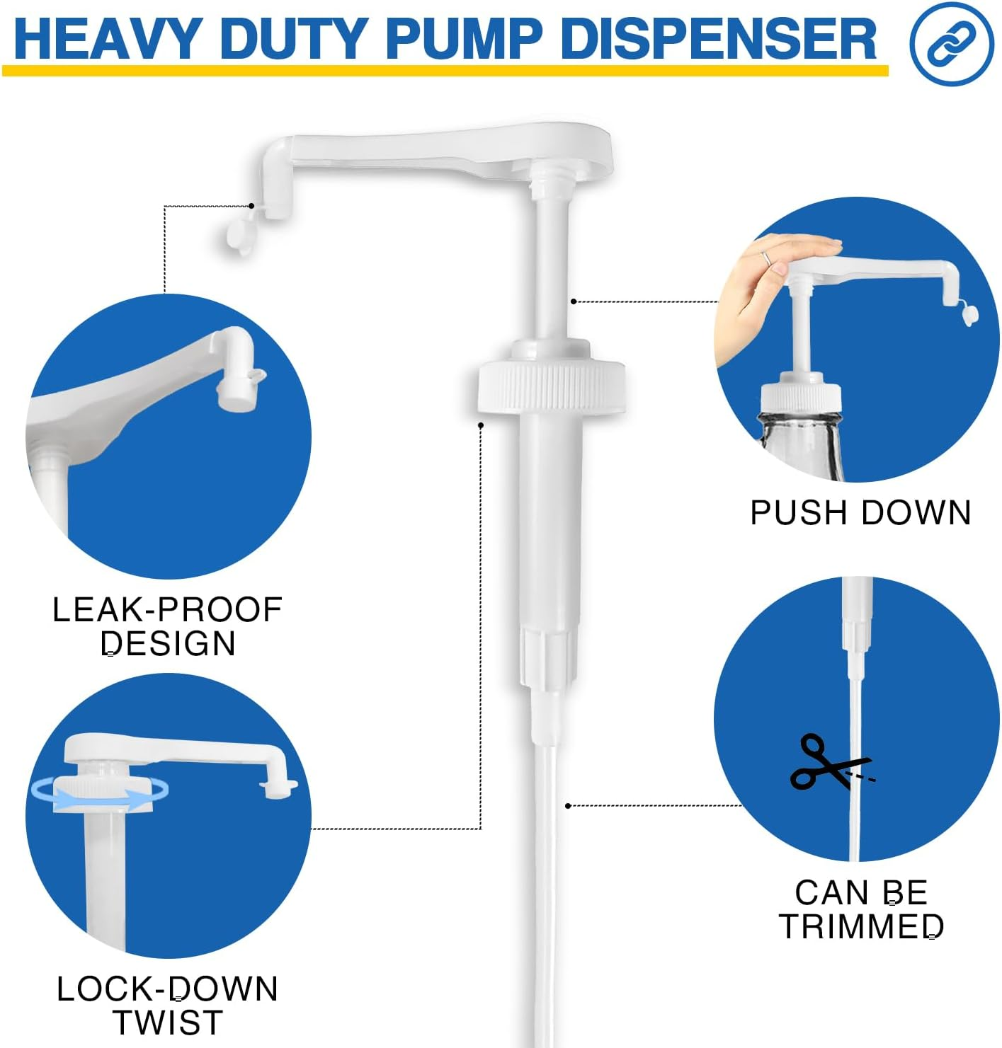 2 Pack Leak Proof Gallon Jug Pump Dispenser, 38-400 Pump for Gallon Jug - Lotion Gallon Shampoo Pump Top Replacement, Fits 1 Gallon Bottle 64Oz 128Oz Shampoo Laundry Containers image number 3