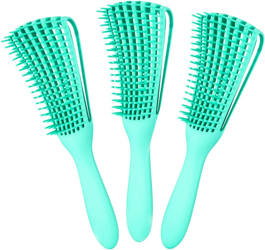 (2 Pcs, Pink-Black) - Detangling Brush for Afro America/African Hair Textured 3A to 4C Kinky Wavy/Curly/Coily/Wet/Dry/Oil/Thick/Long Hair, Knots Detangler Scalp Massage Comb Hair Detangler for Women (2 Pcs, Pink-Black)