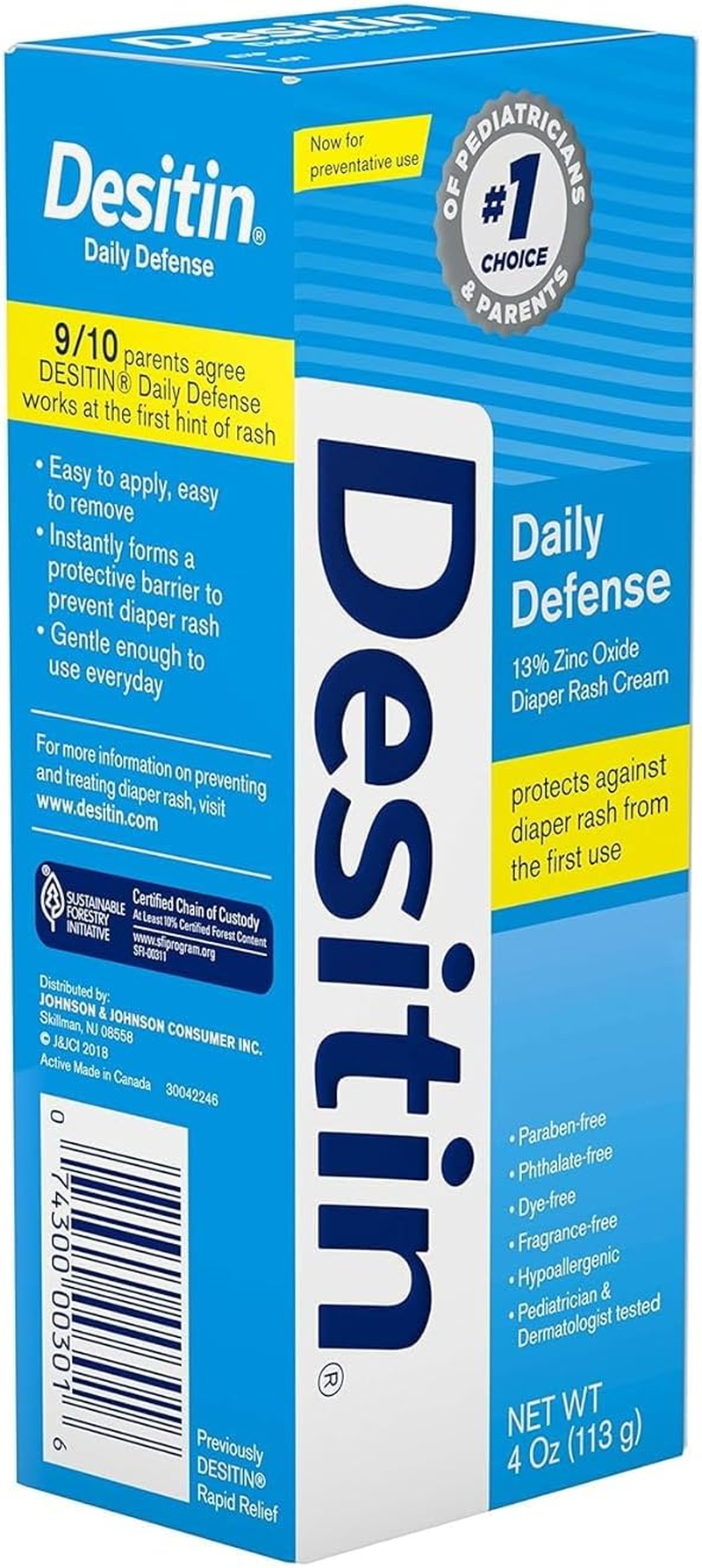 DESITIN Rapid Relief Zinc Oxide Diaper Rash Cream 4 Oz ( Pack of 3) image number 2