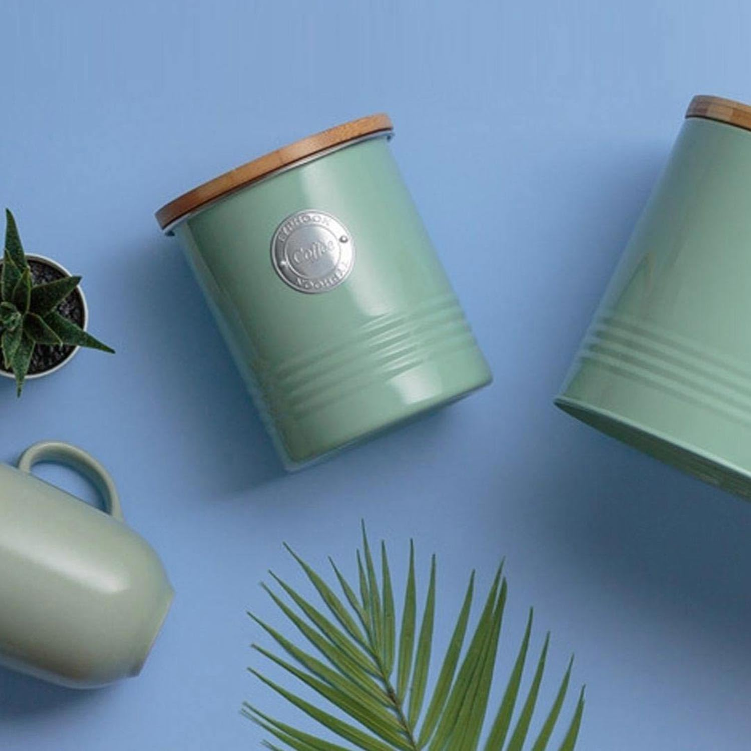 Typhoon Living Coffee Canister Sage with Bamboo Wood Lid, 1 Litre image number 2