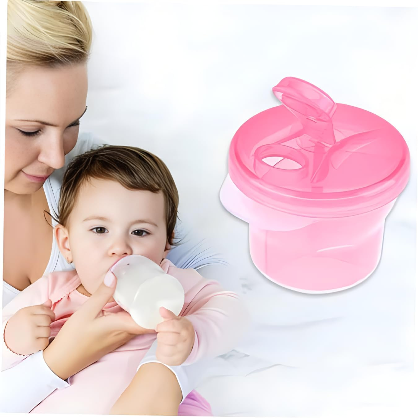 Milk Powder Dispenser Formula Storage Container Pink Portable for Outdoor Travel, Milk Powder Storage Container
