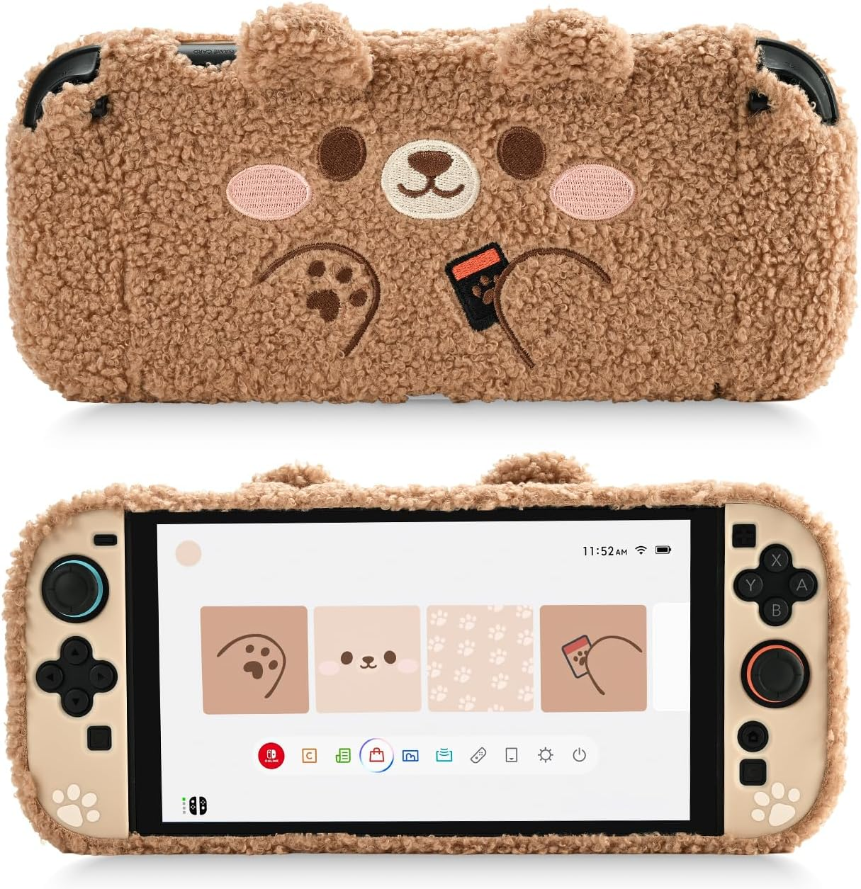 Geekshare Plush Case Compatible with Switch 2 (2025), NS2 Protective Cover for Switch Console and Grip Joy Controller, Plush Bear image number 5