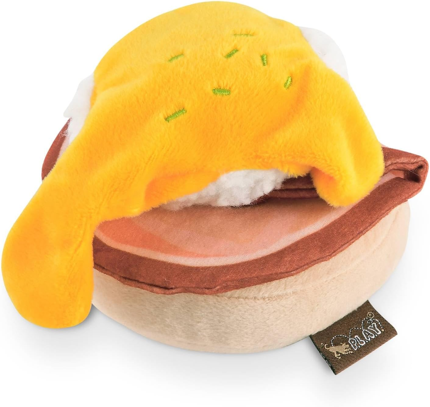 P.L.A.Y. Cute Plush Dog Toys - Brunch Food Themed Durable Squeaker Chew Toy, Great for Puppies & Small, Medium, Large Dogs - Machine Washable, Recycled Materials (Avo-Doggo Avocado Toast, Medium)