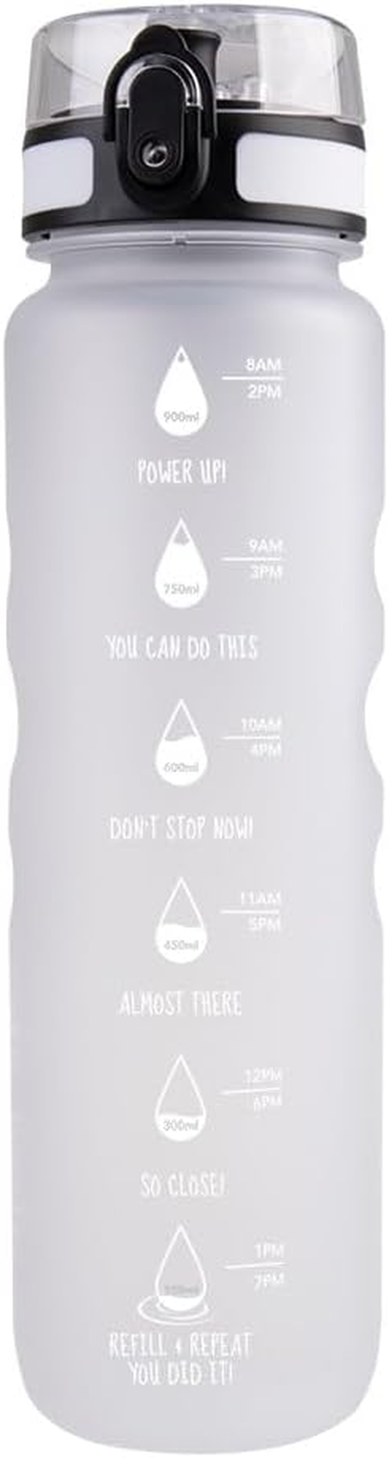 Oasis Tritan Motivational Sports Bottle 1 Litre - White