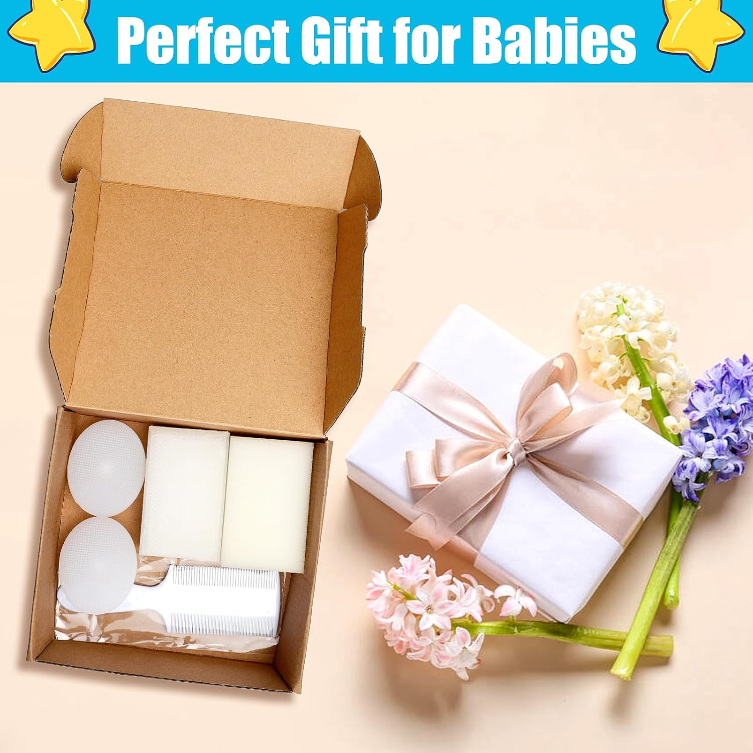 Cradle Cap Brush for Babies, 5Pcs Cradle Cap Treatment Set with Soft Bristle Brushes Silicone Scrubber Long Comb for Newborn Bathing Essentials Baby Brush and Comb Set (White) image number 3