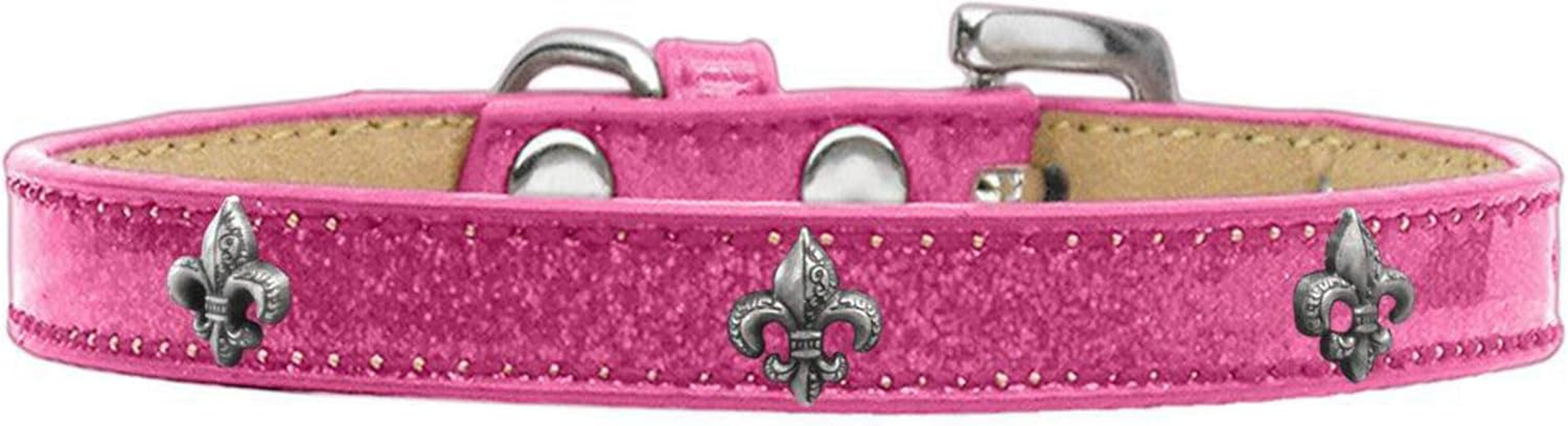 Mirage Pet Products Fleur De Lis Widget Dog Collar, Size 18, Silver image number 4