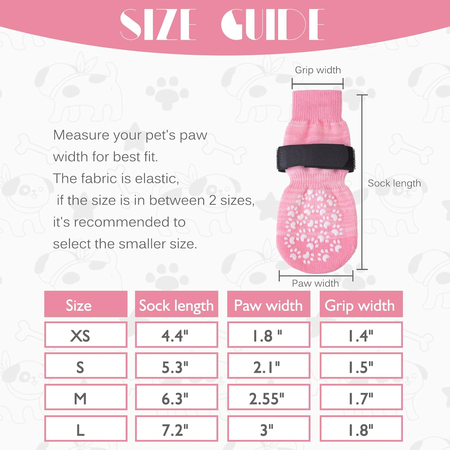 EXPAWLORER anti Slip Dog Socks to Prevent Licking Paws, Dog Shoes for Hot Pavement, Dog Booties for Small Medium Large Senior Dogs, Traction Control Boots & Paw Protectors for Hardwood Floors image number 5