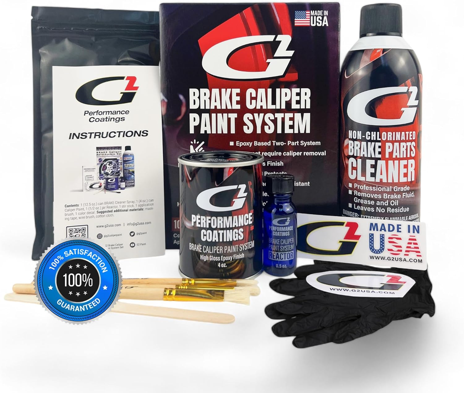 G2 High Temperature Brake Caliper Paint System Set Orange G2169 - Green image number 2