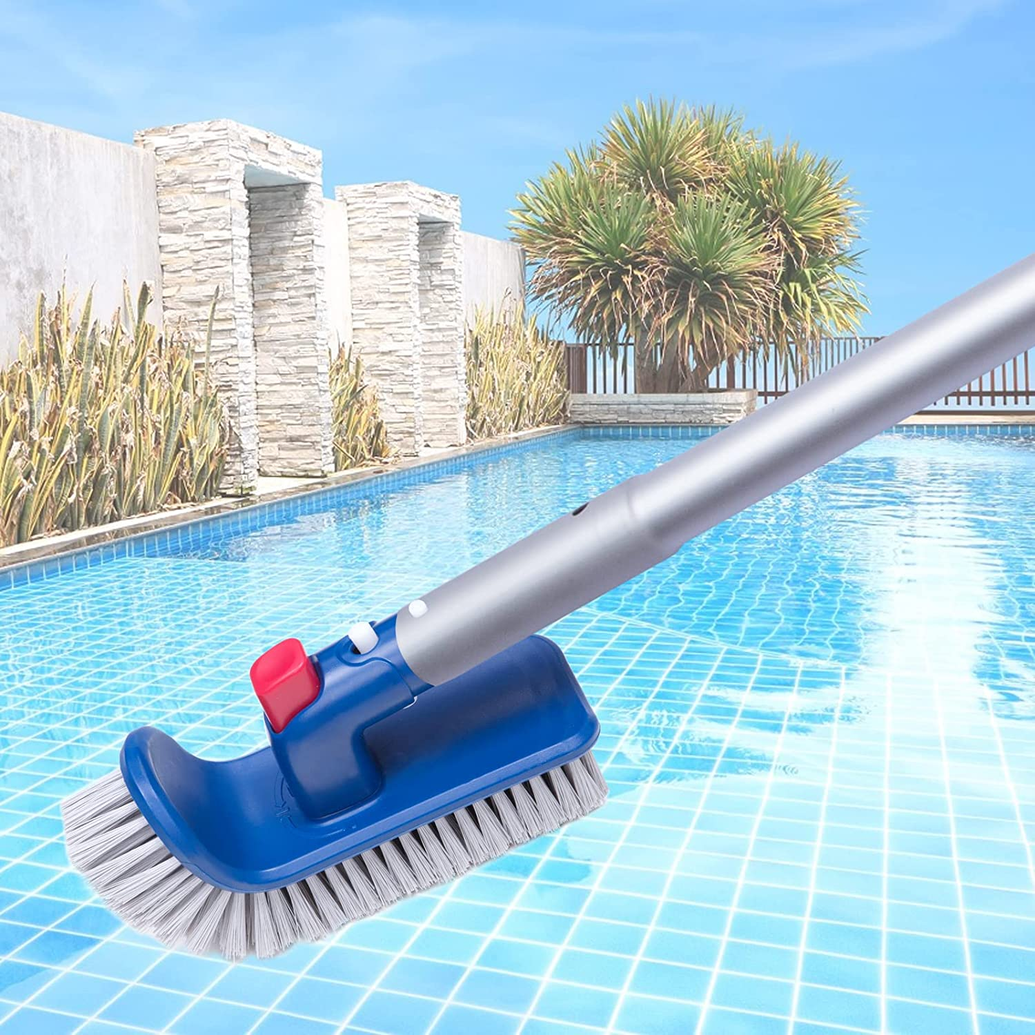 Sepetrel Pool Brush Head for Cleaning Pool Walls,Steps & Corners,Rotatable Hand Scrub Brushes,For Inground/Above Ground Swimming Pool,Spa, Bathroom, Hot Tub, Kitchen
