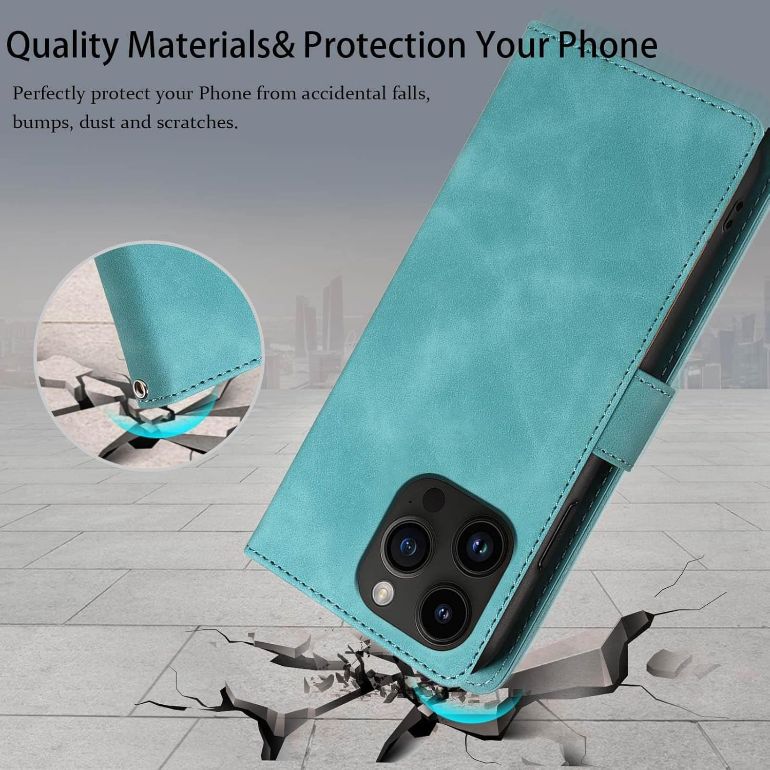 GOTOURED for Iphone 14 Pro Max Case Wallet,Phone Case 4 Card Slots, [RFID Blocking] [Wrist Strap] [Kickstand] Magnetic Shockproof Protective Leather Flip Cases Cover for Iphone 14 Pro Max (Green) image number 7