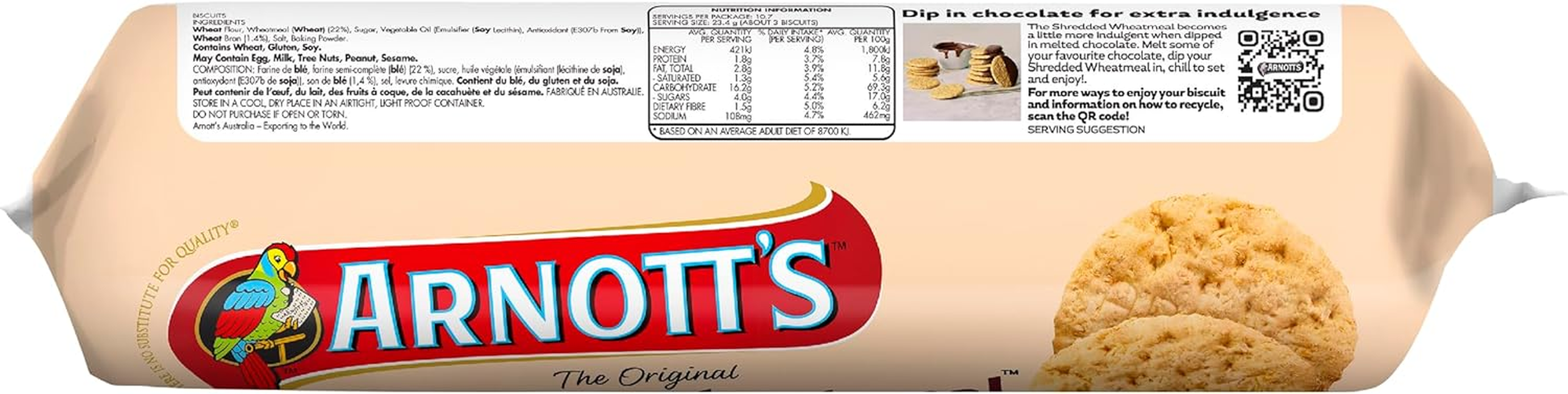 Arnott'S Shredded Wheatmeal Plain Biscuits 250G - 250 G (Pack Of 3) image number 3