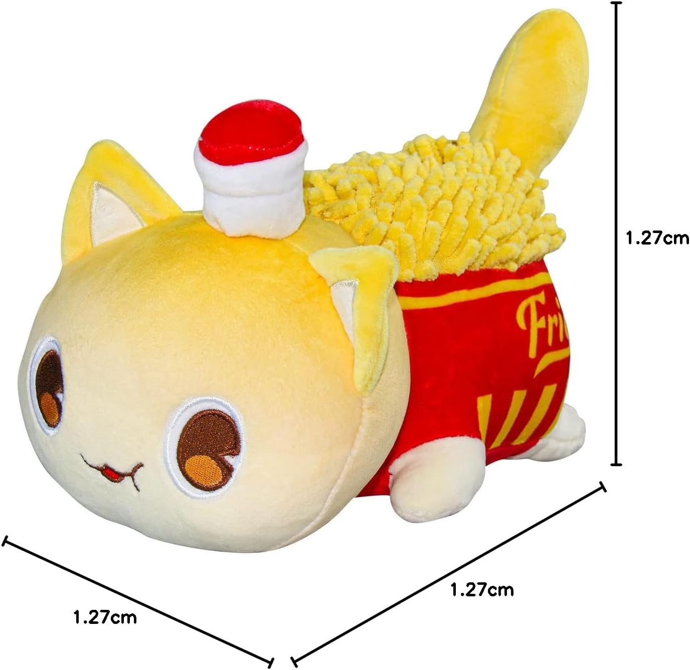 Stuffed Cat Plushies Toy, Cute Cat Plush Doll, Soft Cat Throw Pillow Decorations for Kids Adult Teenager Birthdays & Fans to Collect (Fries Cat) image number 1