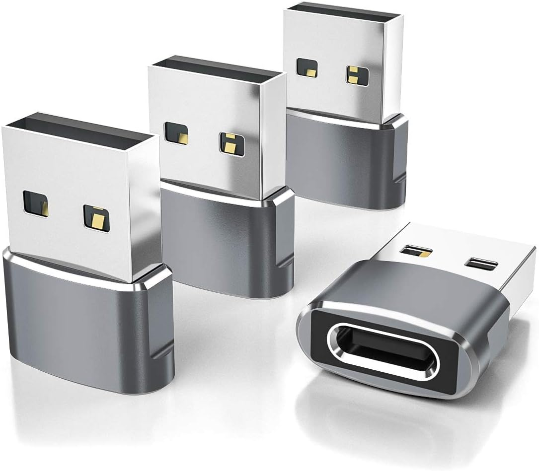 Elebase for Iphone 17 Air Pro Max Adapter,Usb to USB C Adaptor 4 Pack,Type C Female to USB a Male Charger Connector for Apple 16 15 14 13,Iwatch 11 10,Ipad 8 8Th 9 9Th 10Th Air 4Th 5 Mini 6 Generation