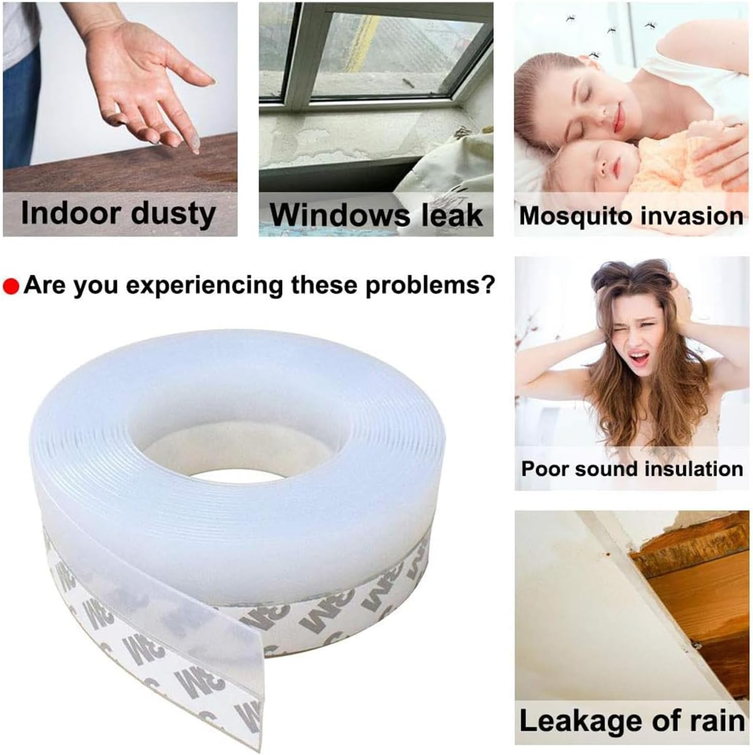 32.8FT Transparent Silicone Weather Stripping Door Seal Strip for Doors, Windows & Shower Glass Gap No Residue, under Door Draft Stopper, Silicone Sealing Tape image number 5