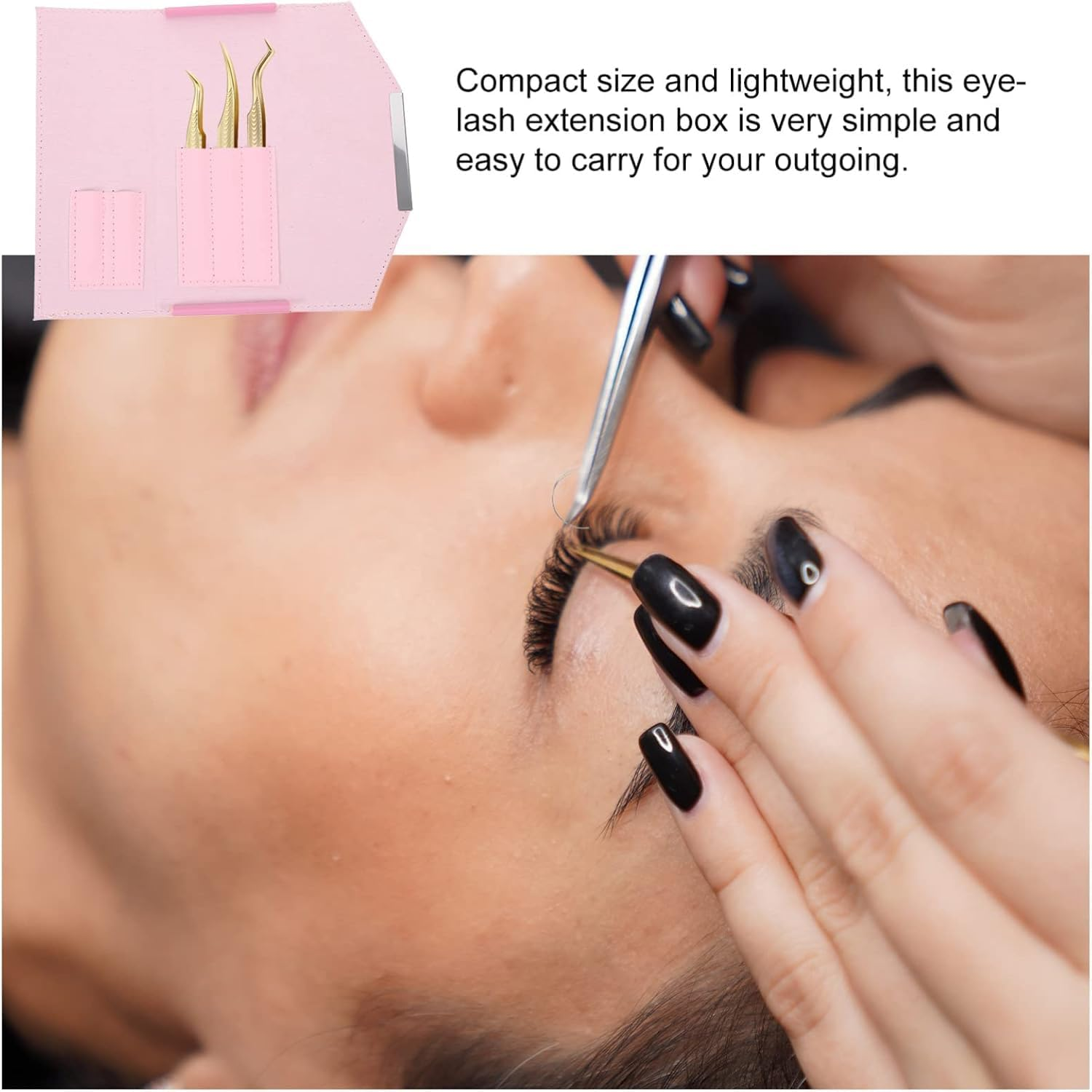 Eyelash Tweezers Case Makeup Tools Storage Bag for Lash Grafting Extension Tweezers, Dimensions: 18X7X1.6Cm, Ideal for Eyelash Makeup